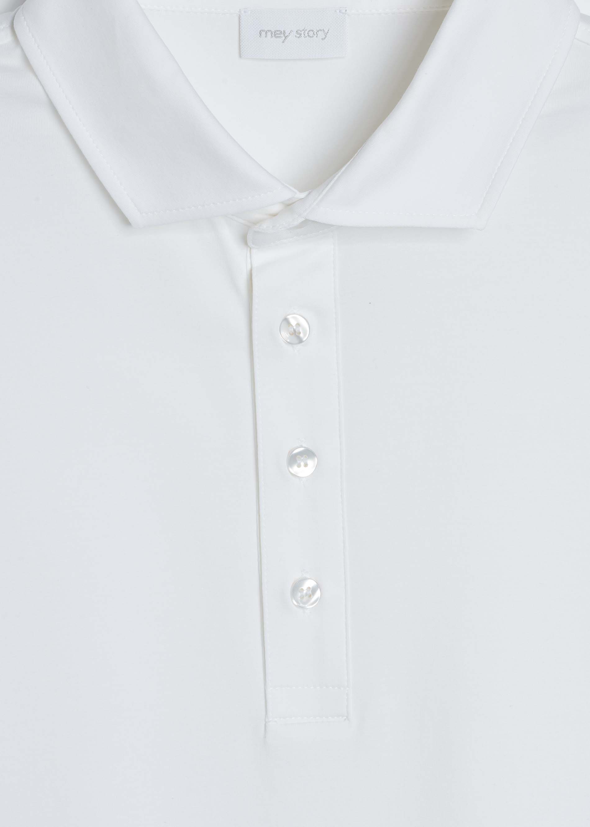 Polo shirt White Serie Fine Stretch  Detail View 01 | mey®