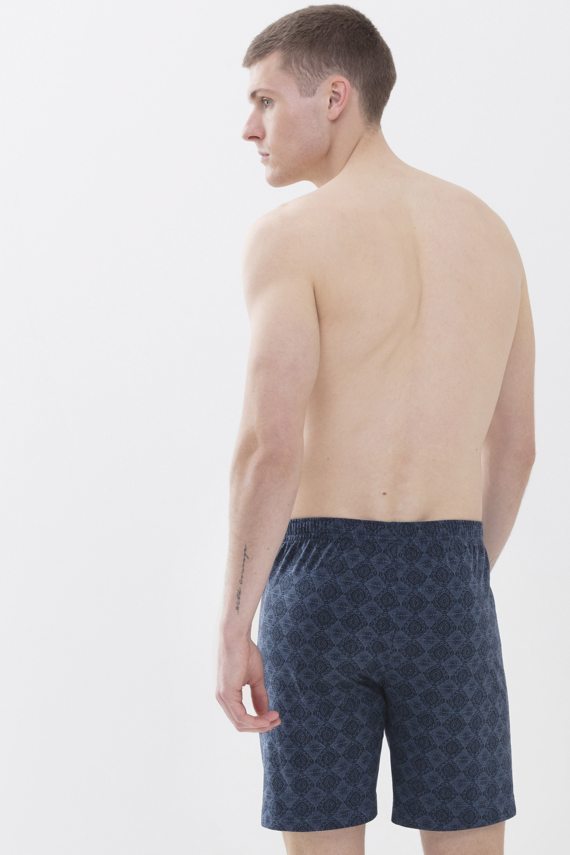 Shorts Denim Blue Serie Ikat Rear View | mey®