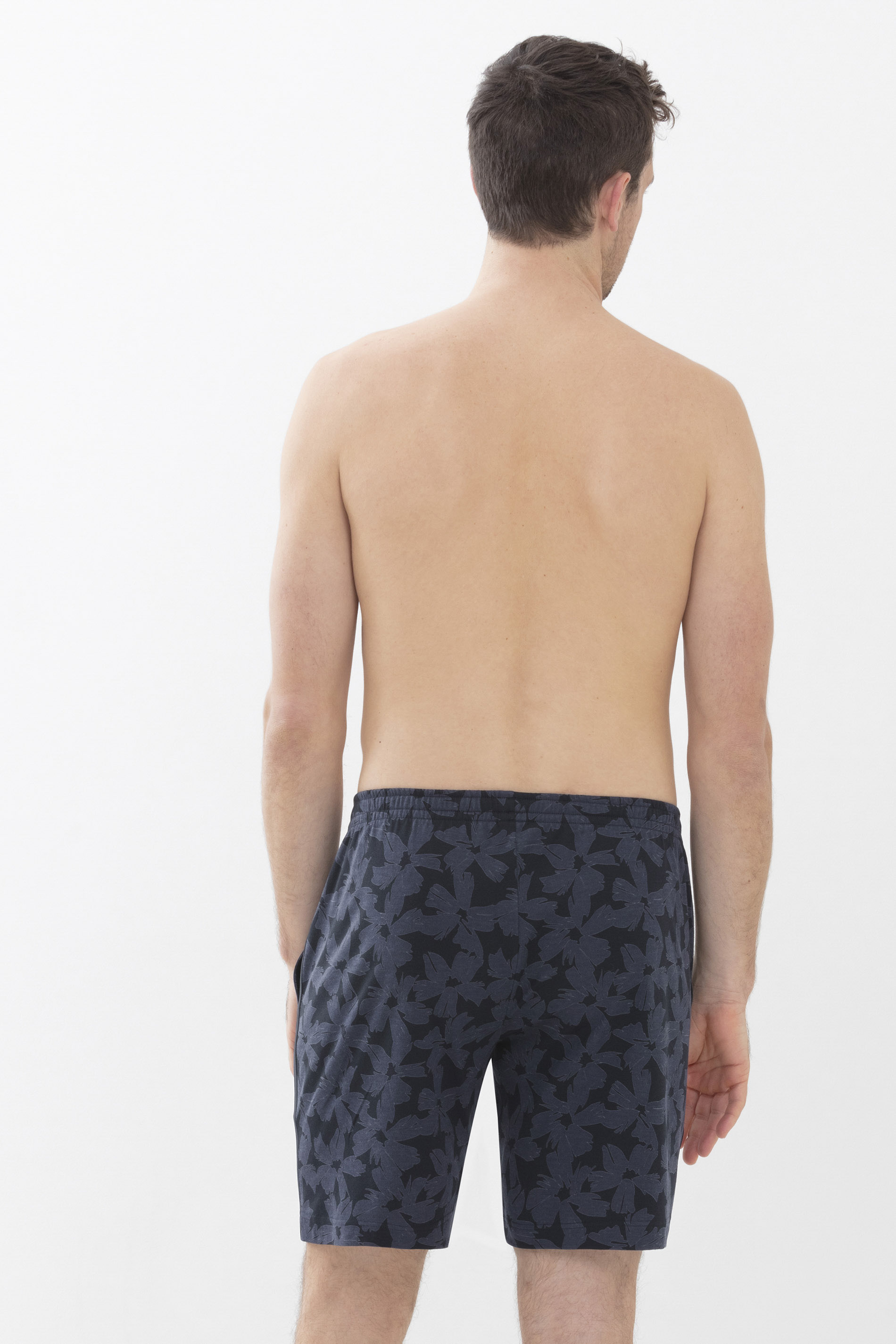 Short pyjama bottoms Indigo Serie Big Flowers Rear View | mey®