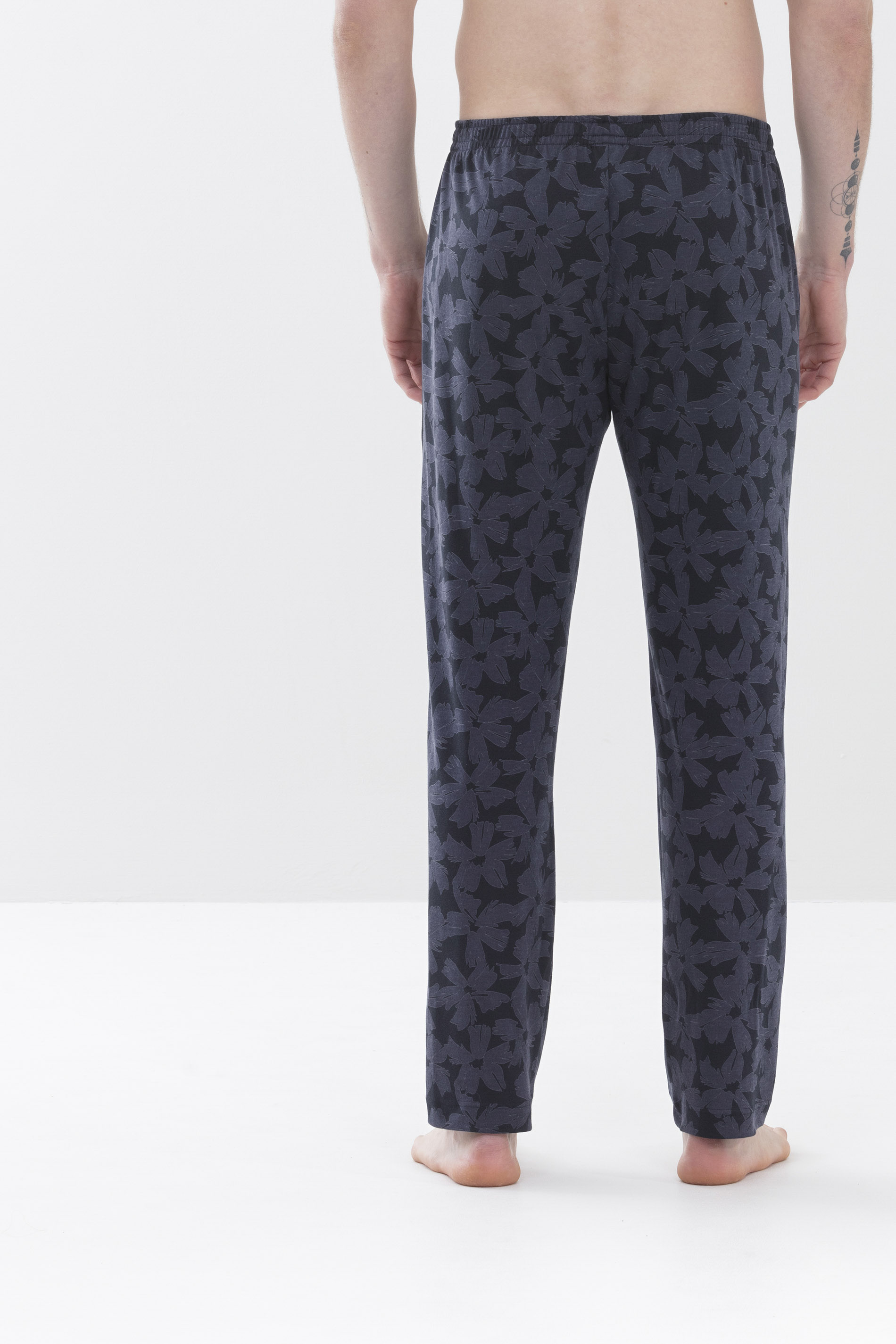 Long pyjama bottoms Indigo Serie Big Flowers Rear View | mey®