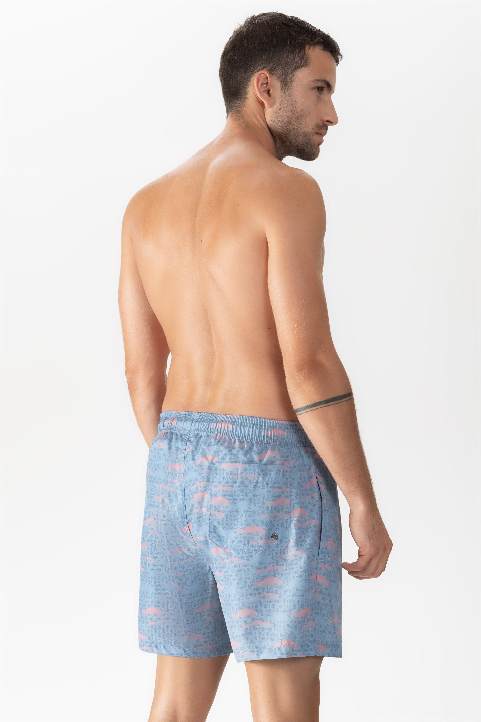 Swim shorts Serie School of Fishes Rear View | mey®