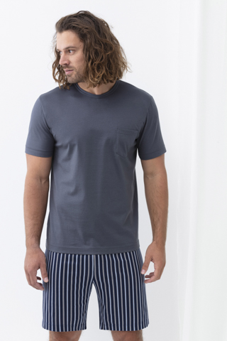 Schlafanzug kurz Soft Grey Serie Portimo Frontansicht | mey®