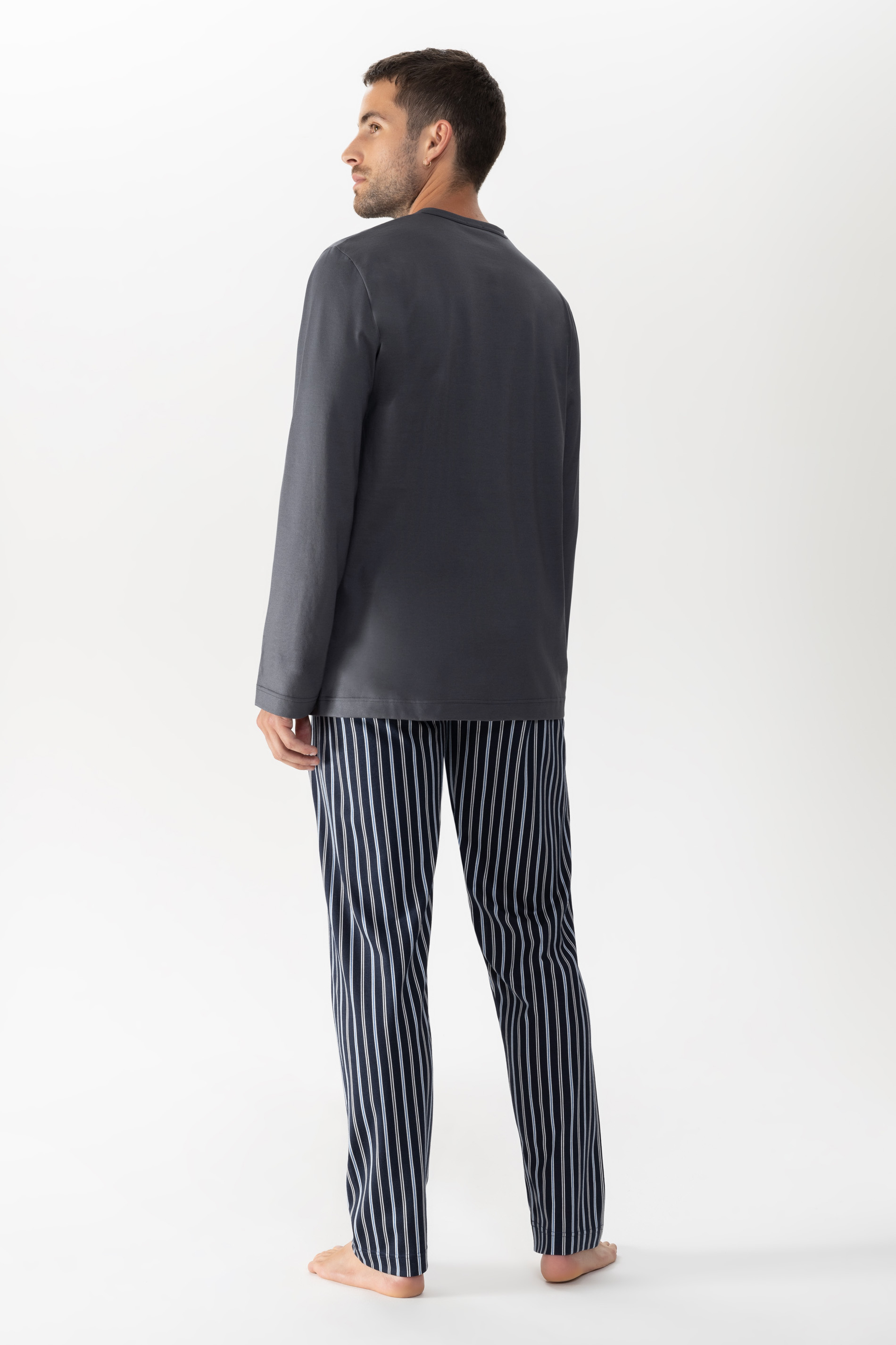 Pyjamas Soft Grey Serie Portimo Rear View | mey®