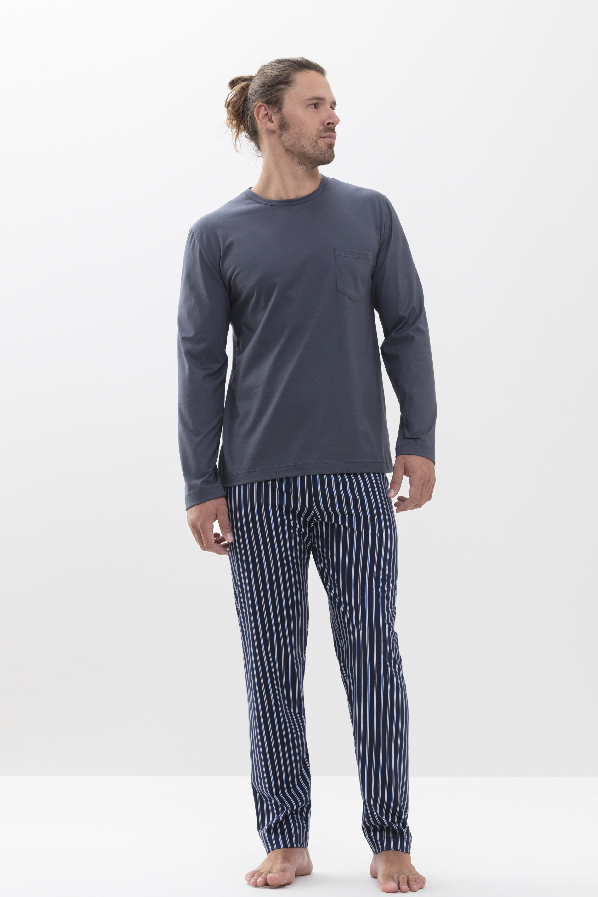 Pyjama Soft Grey Serie Portimo Festlegen | mey®