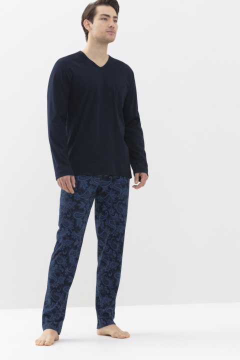 Pyjama kort Yacht Blue Serie Roskilde Vooraanzicht | mey®