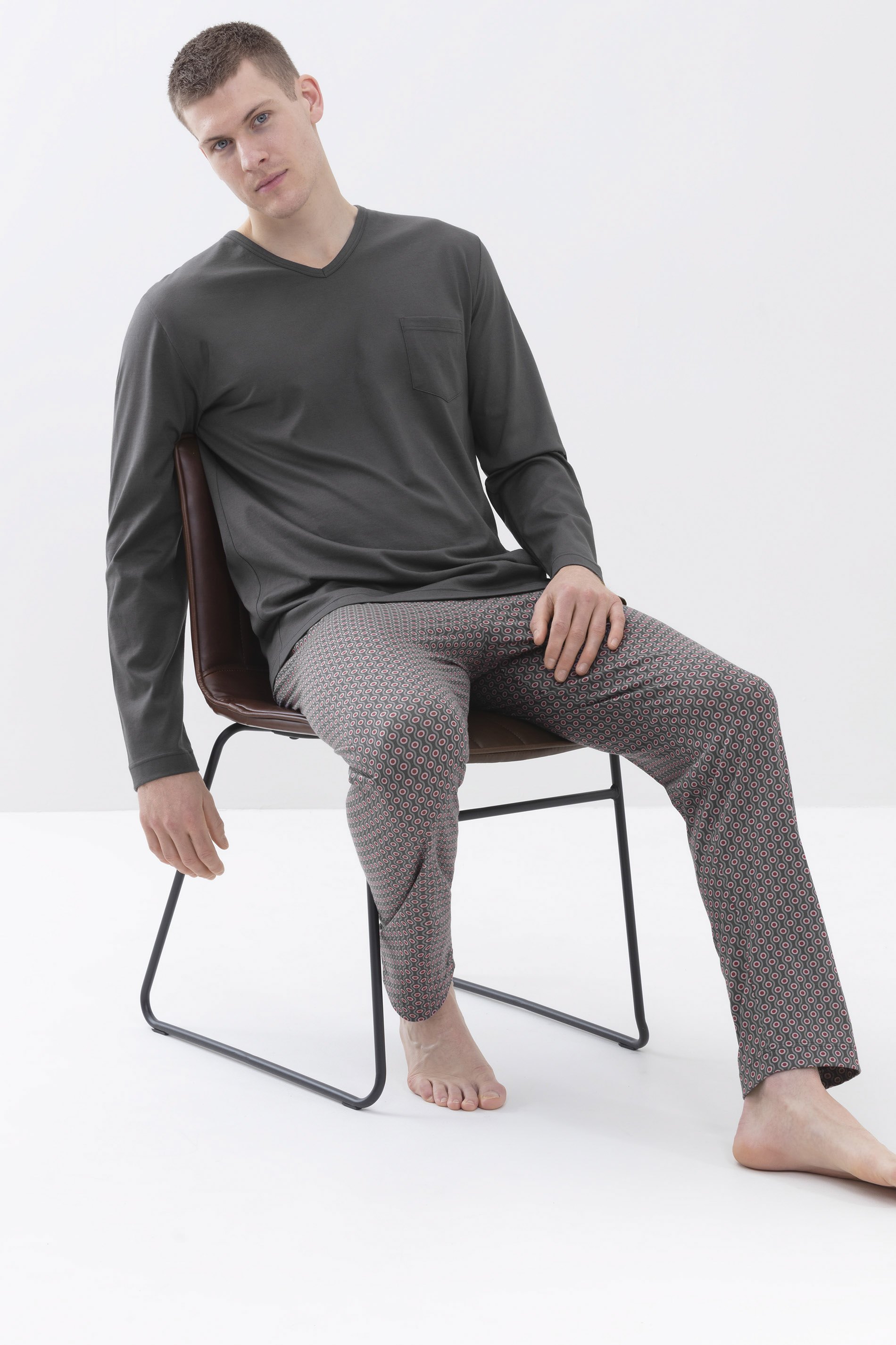 Pyjama Stormy Grey Serie 4 Col Dots Festlegen | mey®