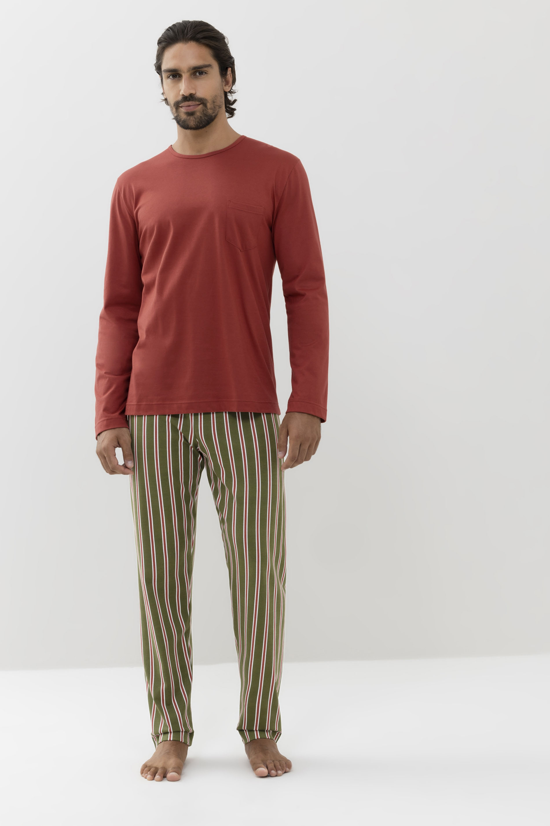 Schlafanzug Serie Stripes Frontansicht | mey®