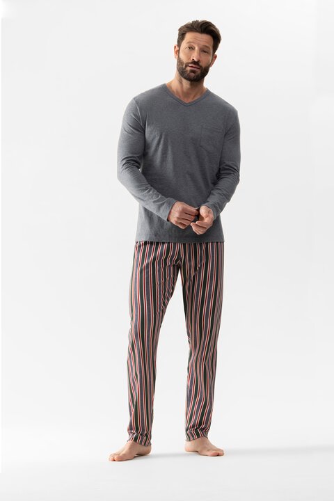 Pyjamas Serie Melange Striped Front View | mey®