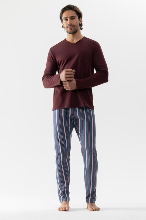 Pyjamas Serie 4 Col Striped Front View | mey®