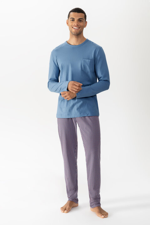 Pyjama Serie Diagonal Squares Vooraanzicht | mey®