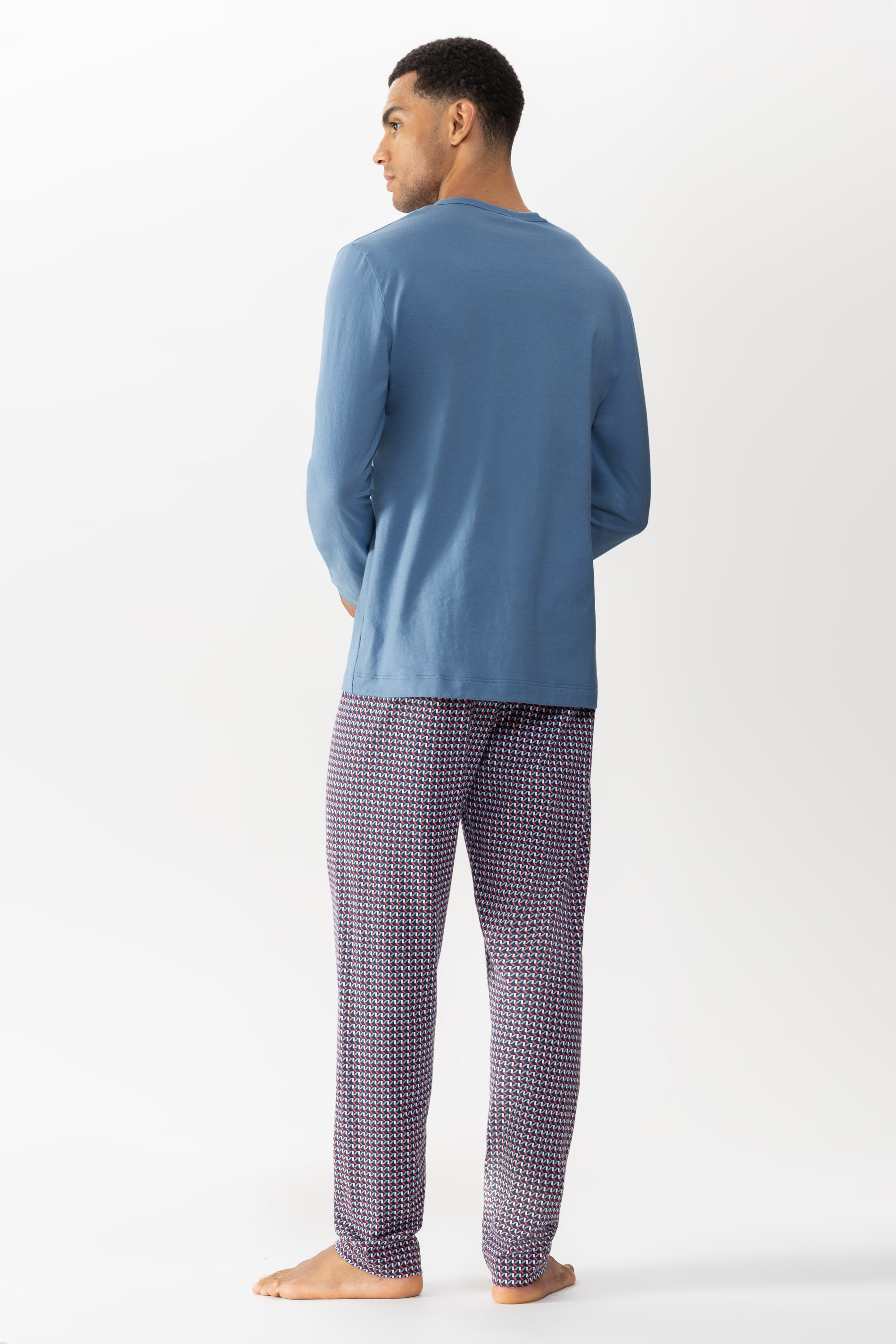 Pyjama Serie Diagonal Squares Achteraanzicht | mey®