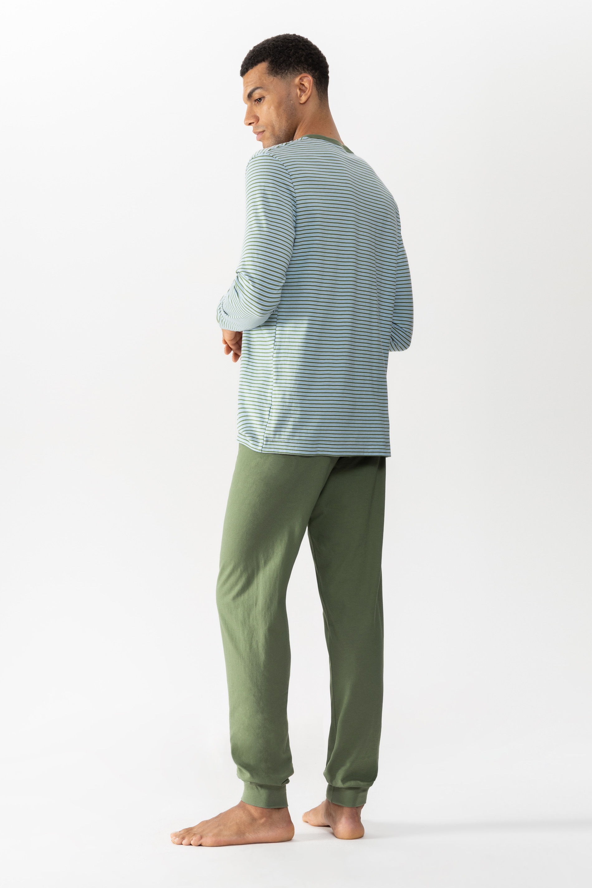 Schlafanzug Serie Micro Stripes Rückansicht | mey®
