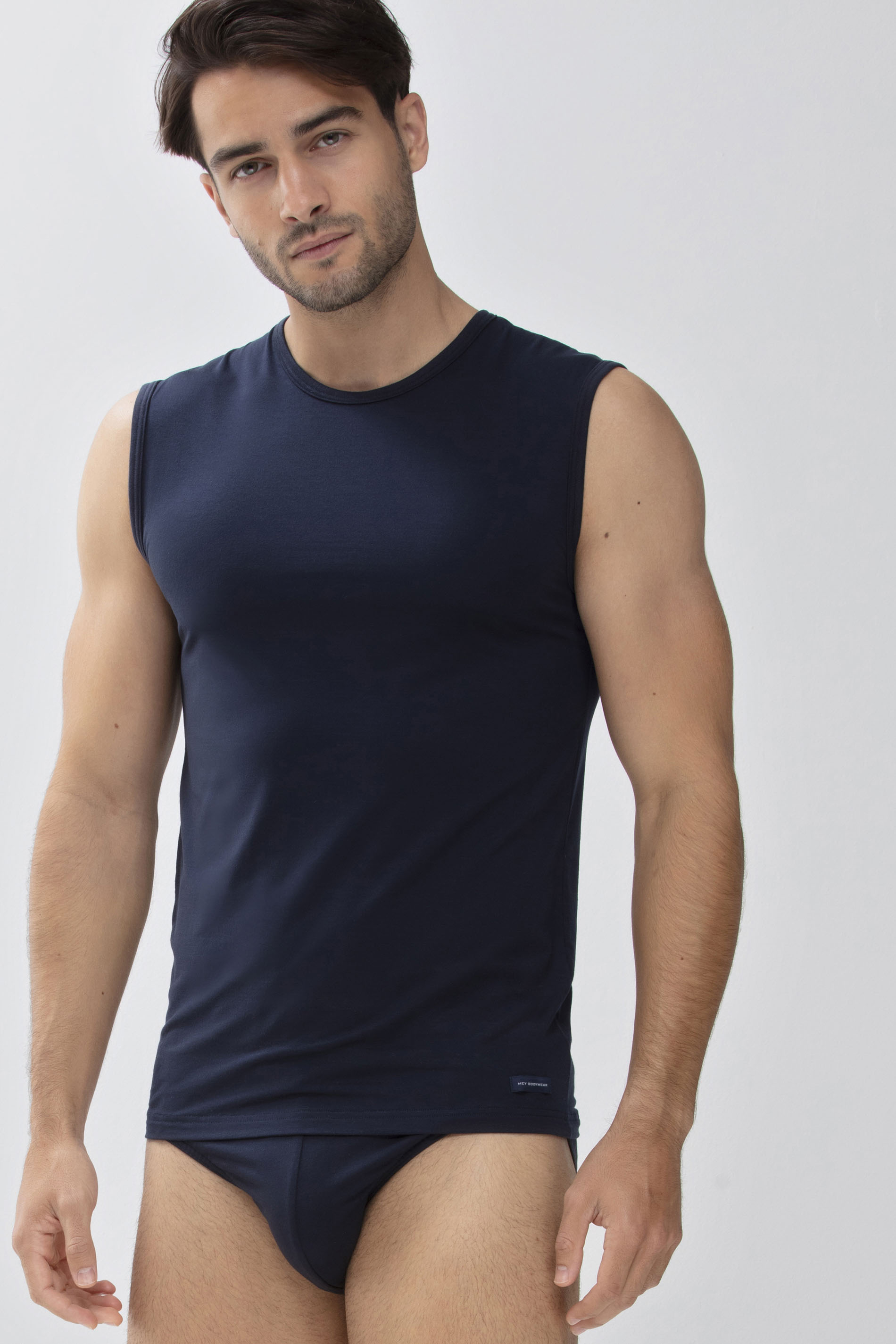 Muskel-Shirt Navy Serie Network Front View | mey®
