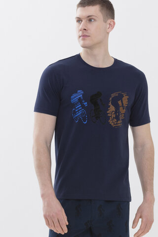 T-shirt Yacht Blue Serie Bicycle Front View | mey®