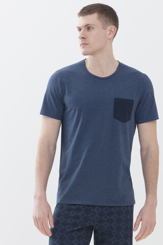 T-shirt Denim Blue Serie Denim Vooraanzicht | mey®