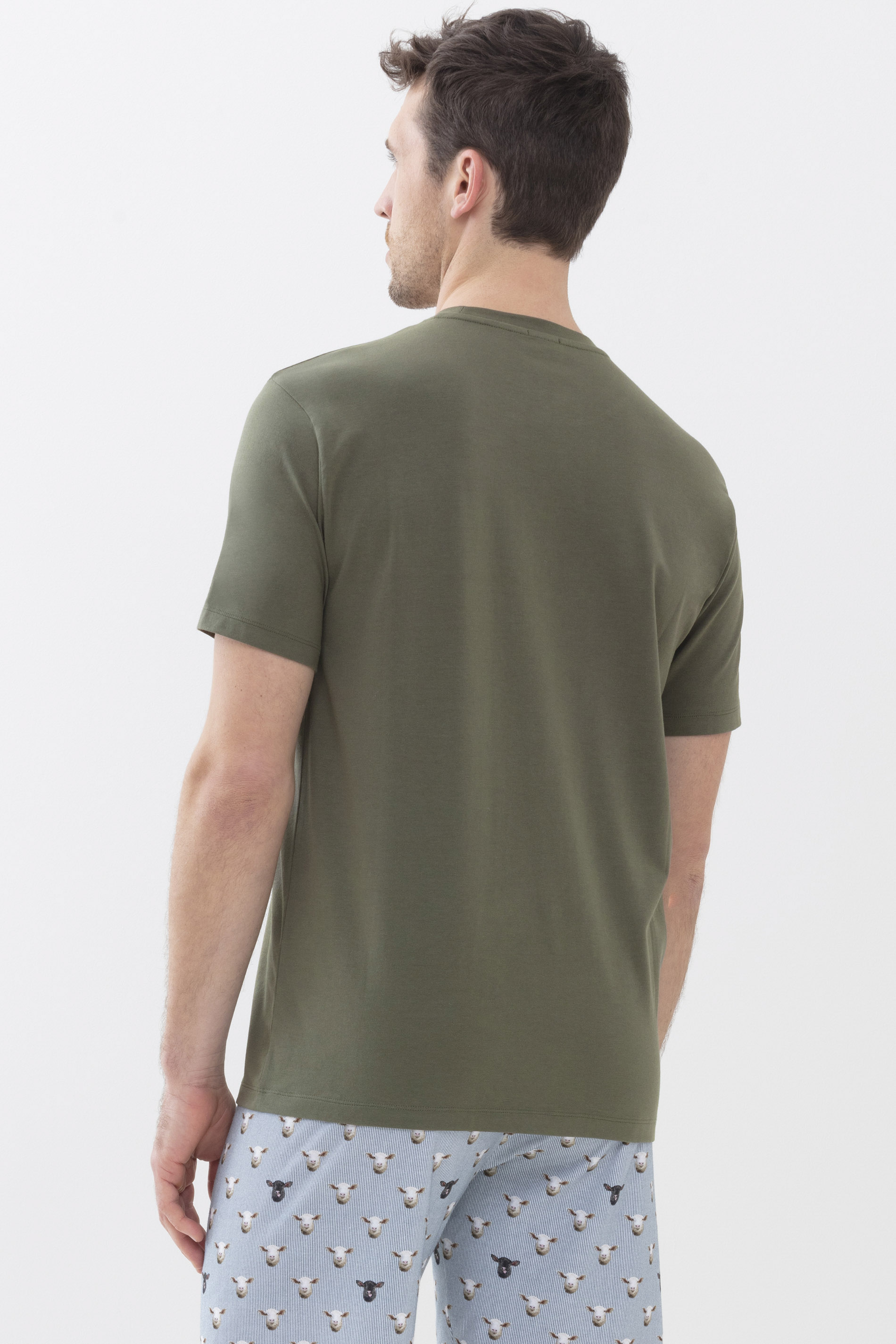 T-shirt Khaki Serie RE:THINK BLACK Rear View | mey®