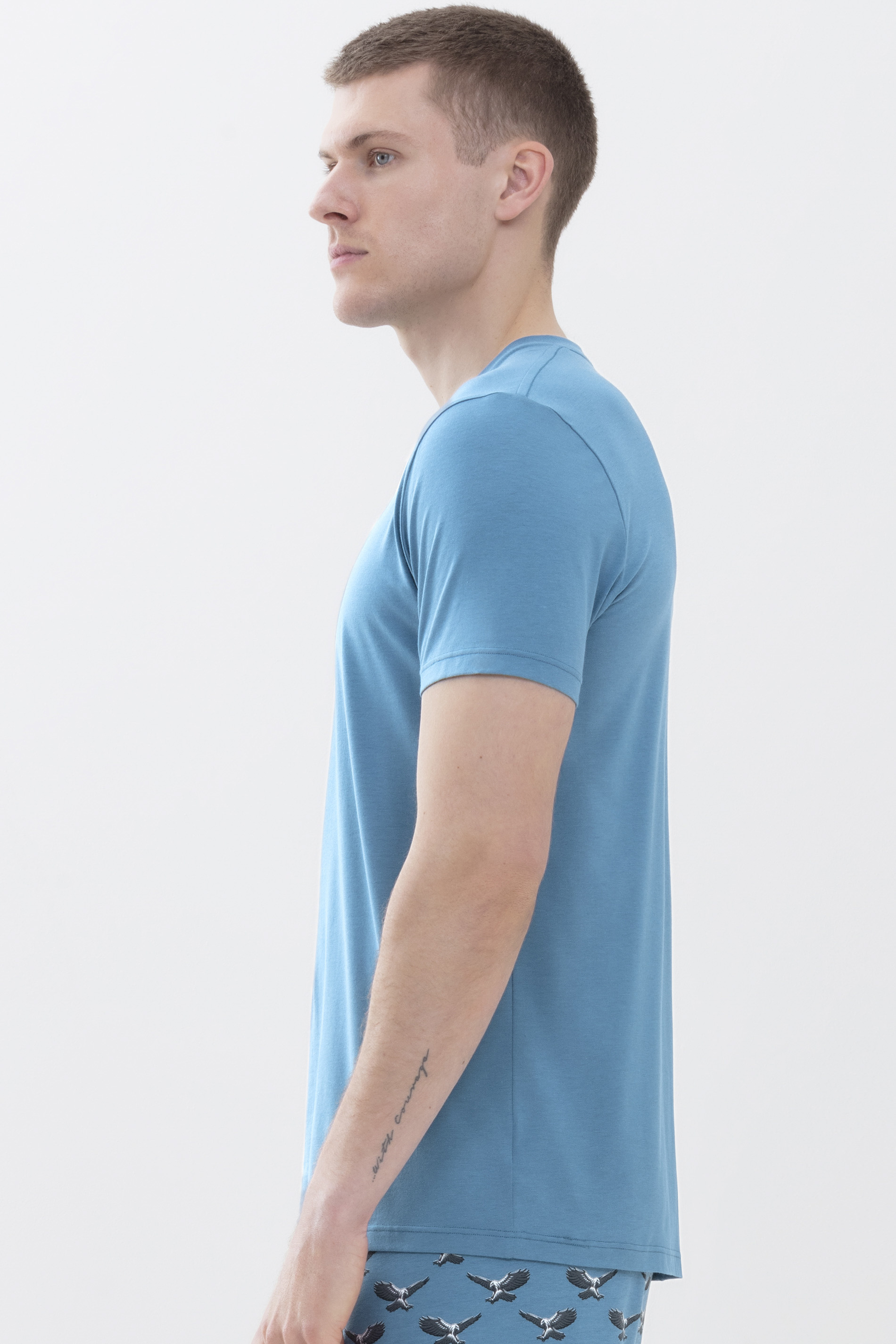 T-Shirt Yale Blue Dry Cotton Colour Detailansicht 02 | mey®