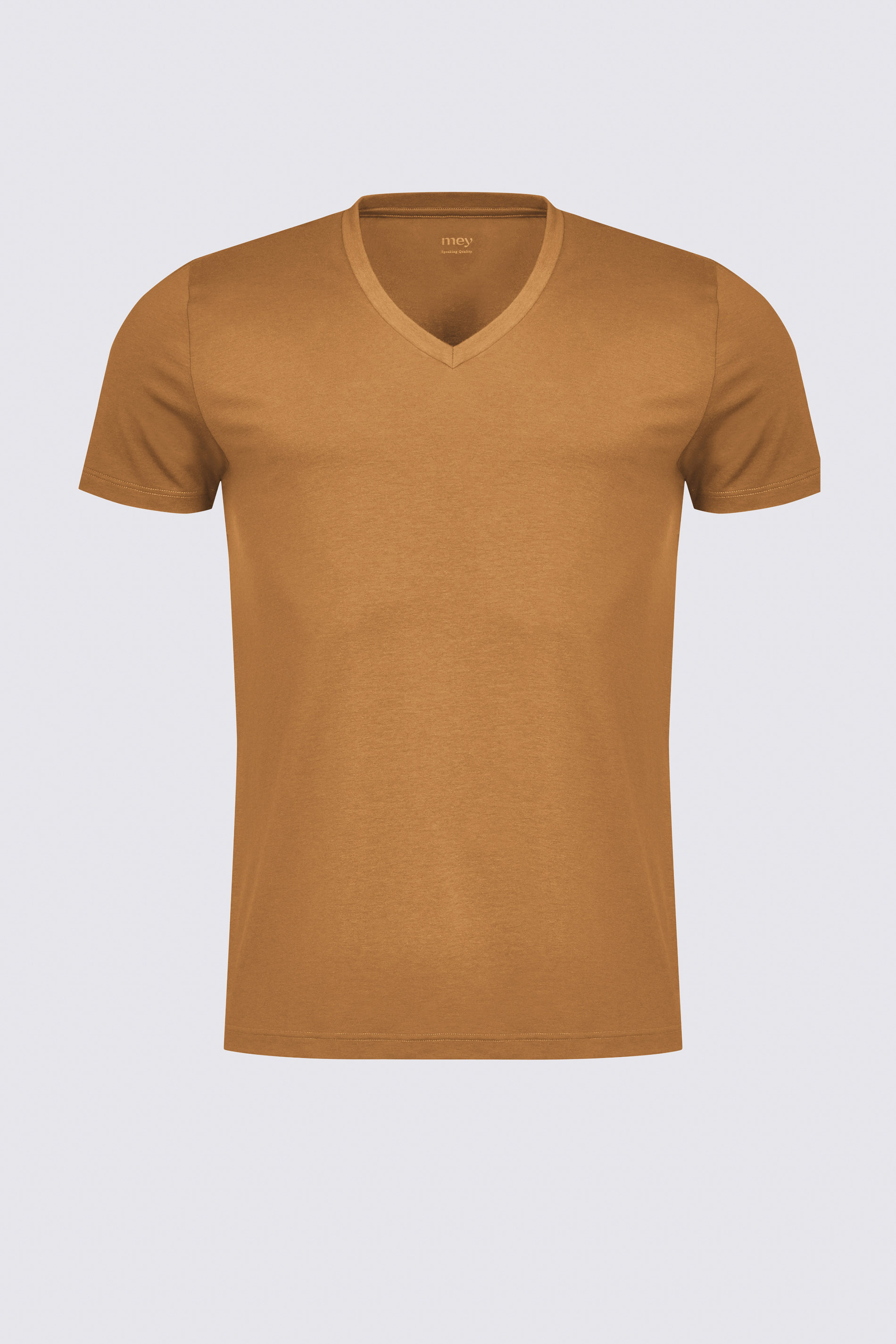 V neck shirt Brown Toffee Dry Cotton Colour Cut Out | mey®