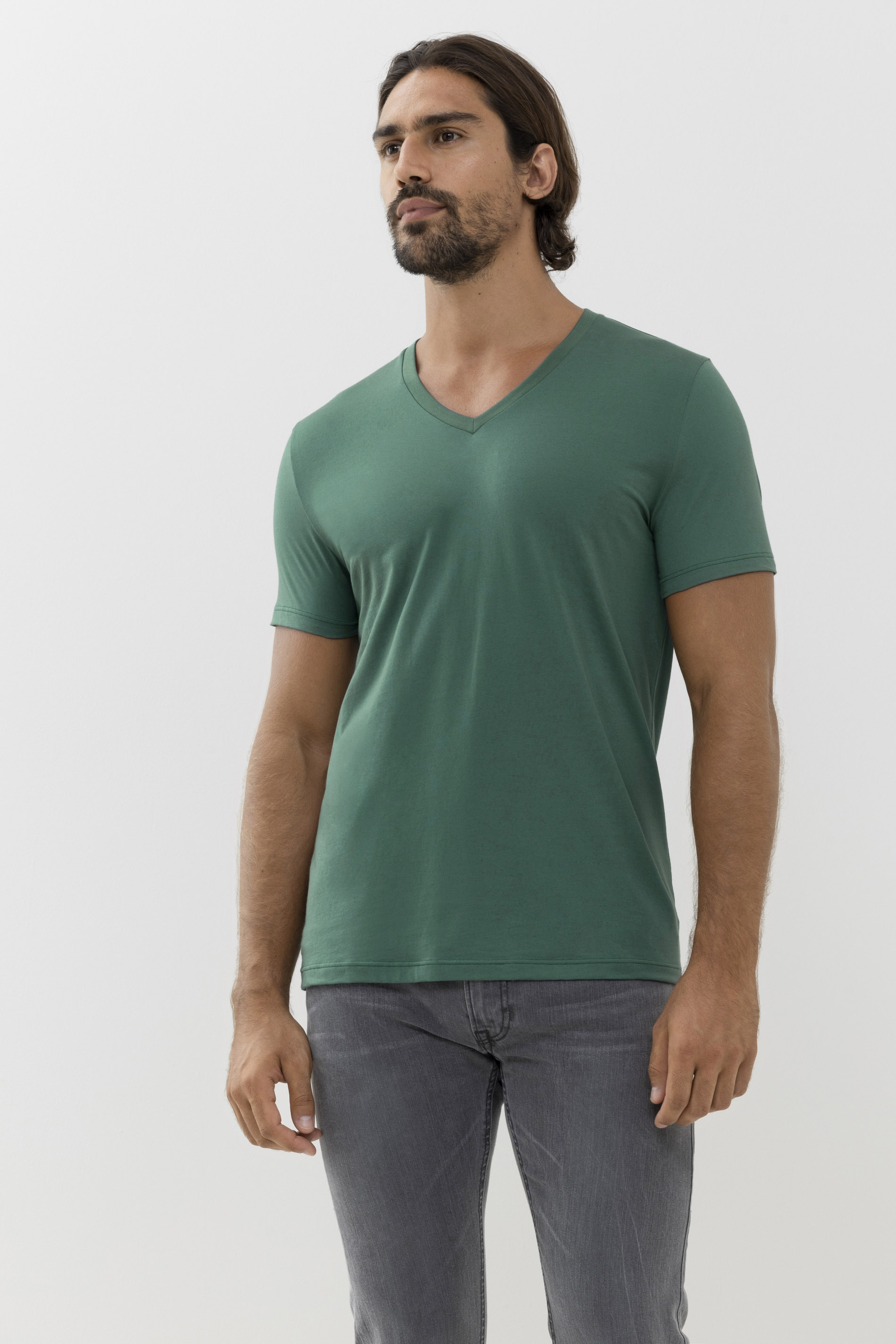 V neck shirt Dry Cotton Colour Front View | mey®