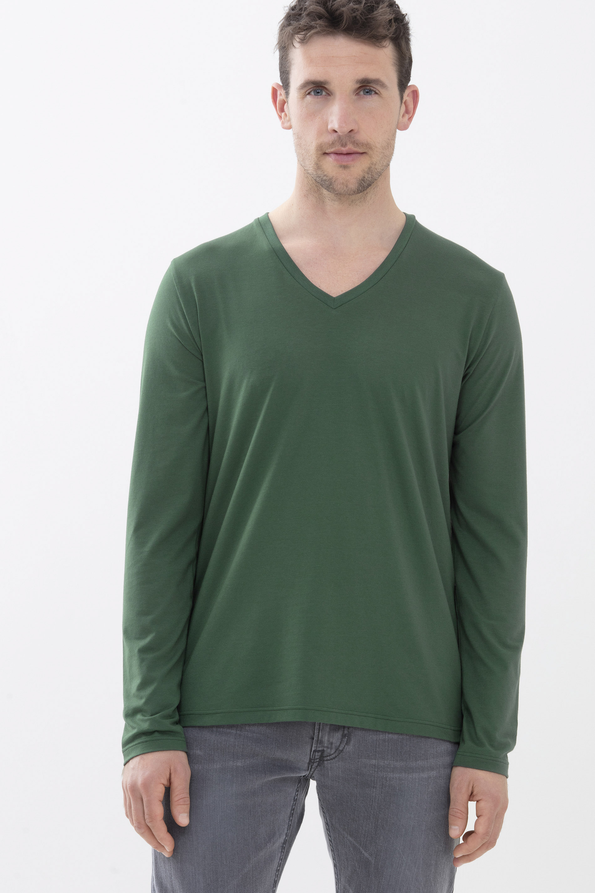 Langarm-Shirt Evergreen Dry Cotton Colour Frontansicht | mey®