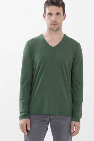 Shirt met lange mouwen Evergreen Dry Cotton Colour Vooraanzicht | mey®