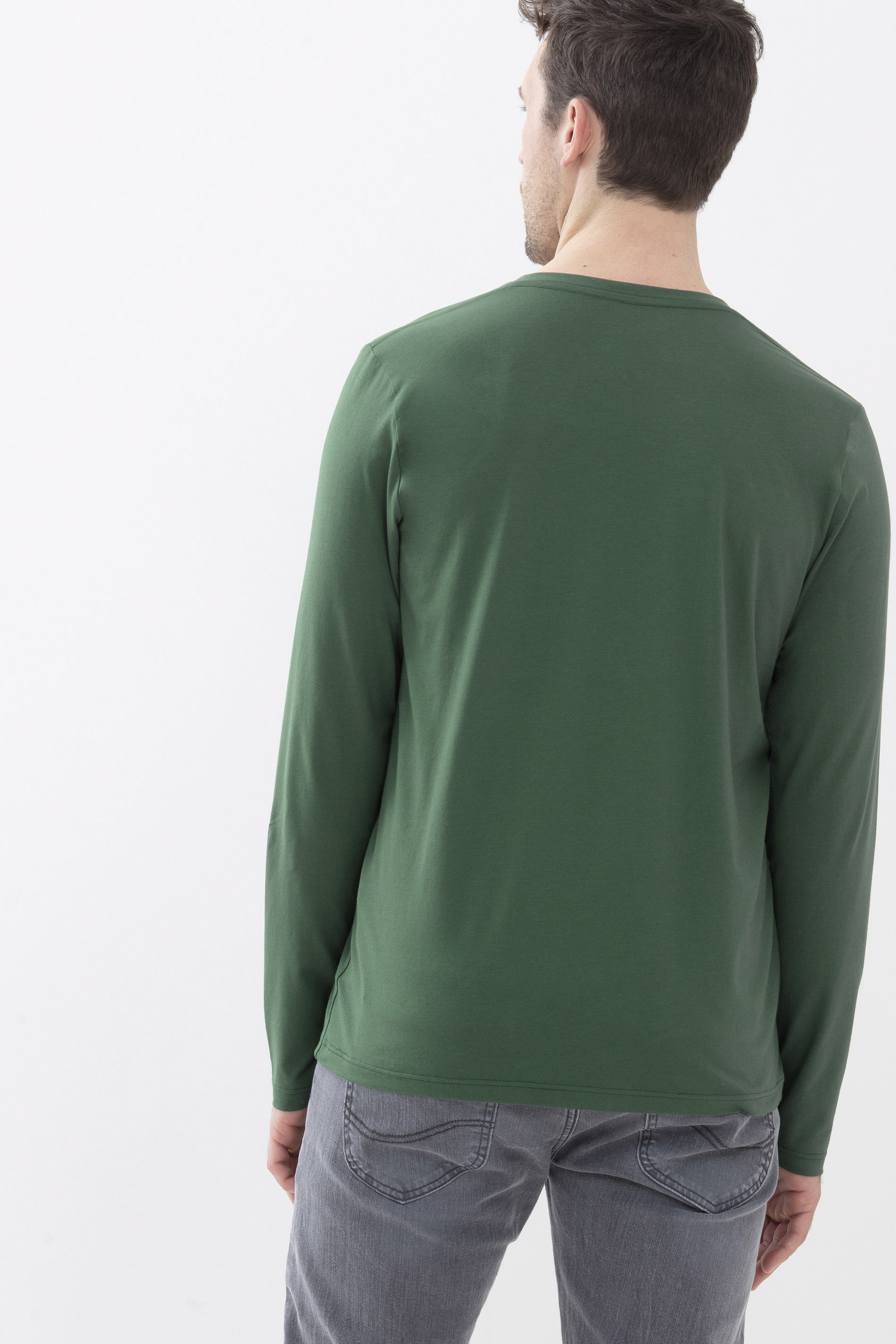 Long-sleeved shirt Evergreen Dry Cotton Colour Rear View | mey®
