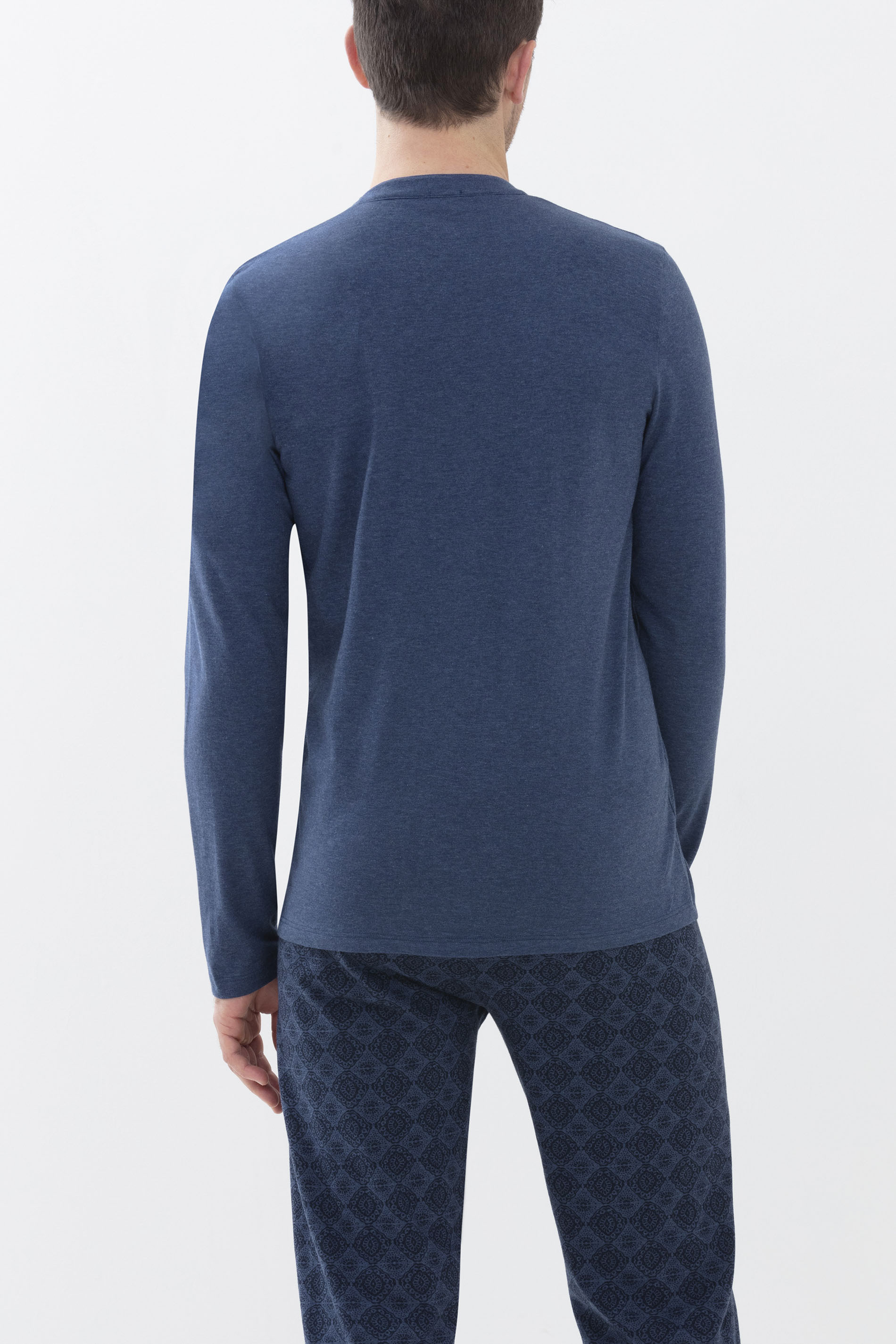 Long-sleeved shirt Denim Blue Serie Ringwood Colour Rear View | mey®