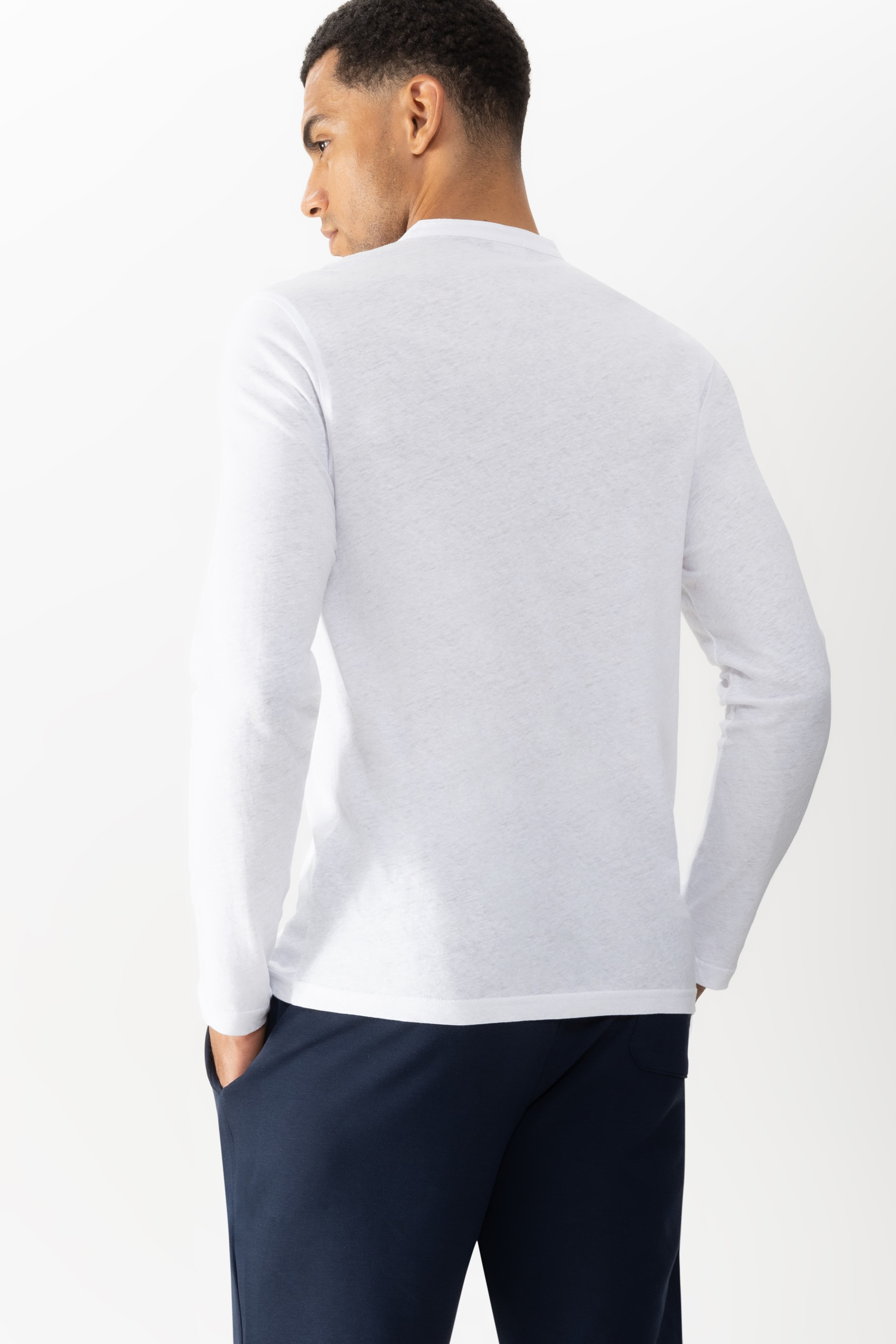 Henley shirt Serie Linen Rear View | mey®