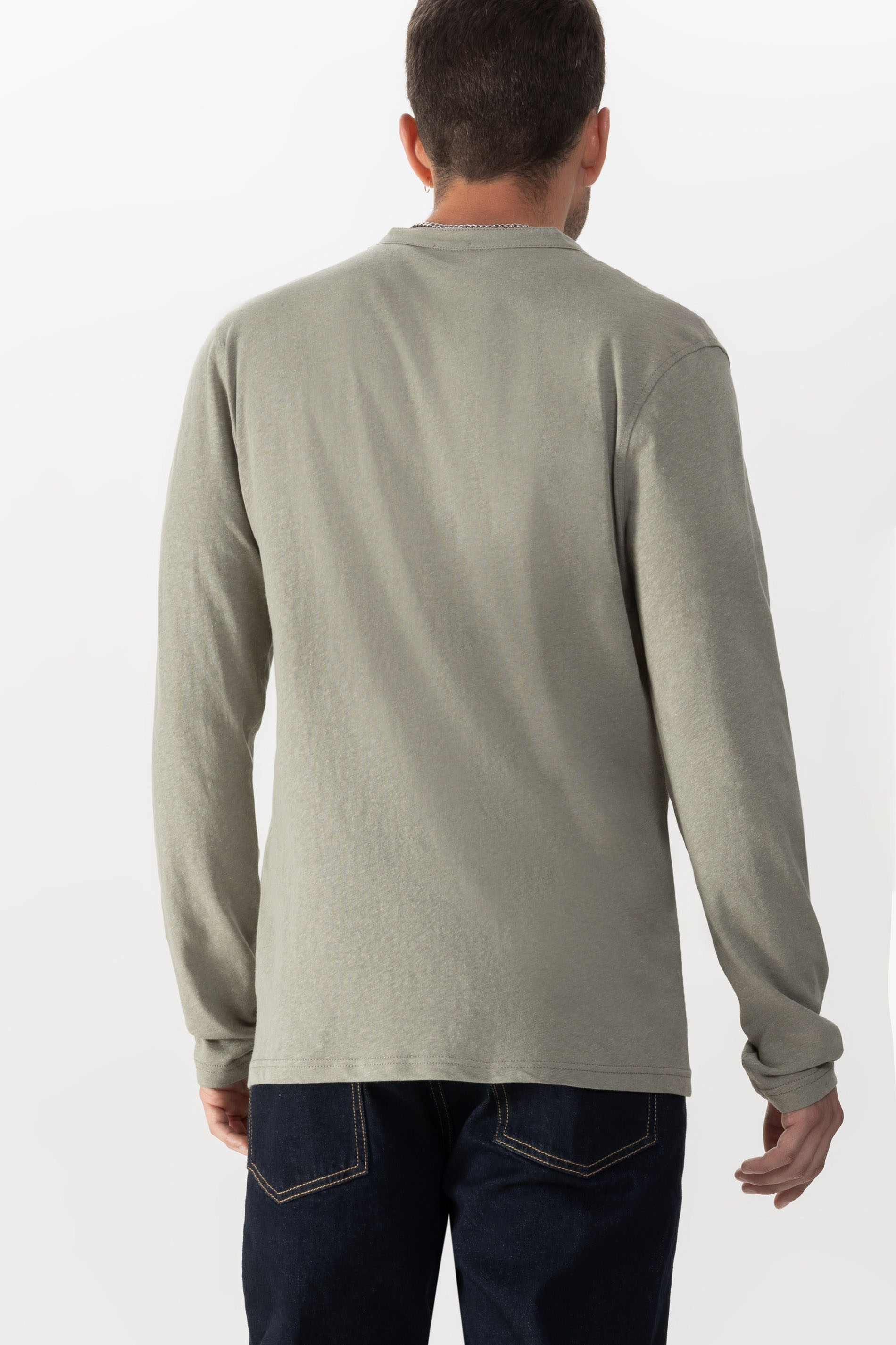 Henley shirt Serie Linen Rear View | mey®