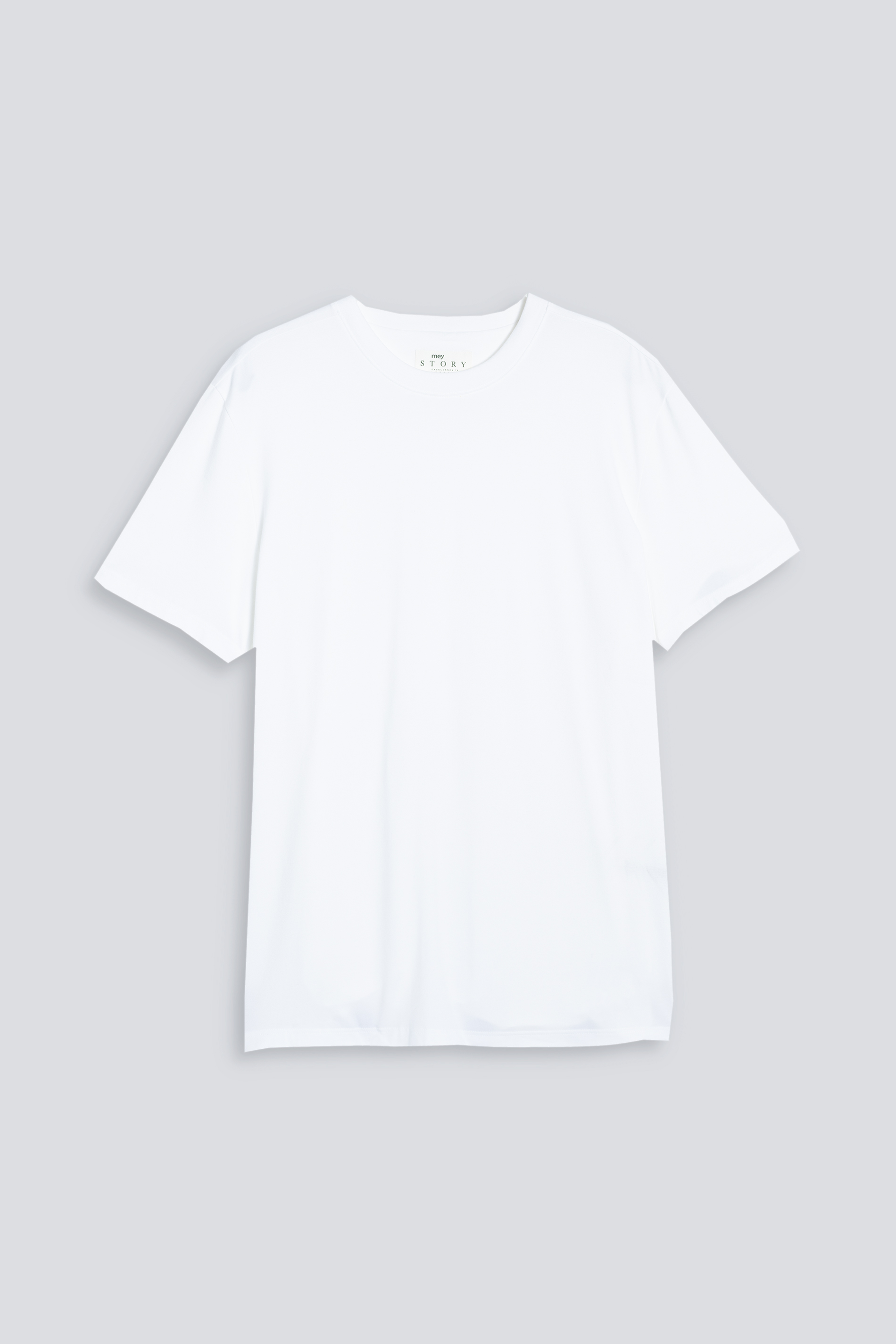 Crew Neck T-Shirt Weiss Serie Cotone Stretch Frontansicht | mey®