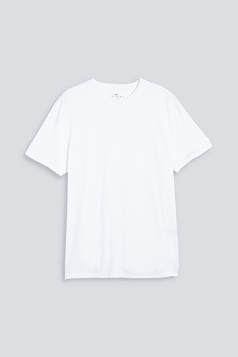 Crew neck T-shirt White Serie Cotone Stretch Front View | mey®