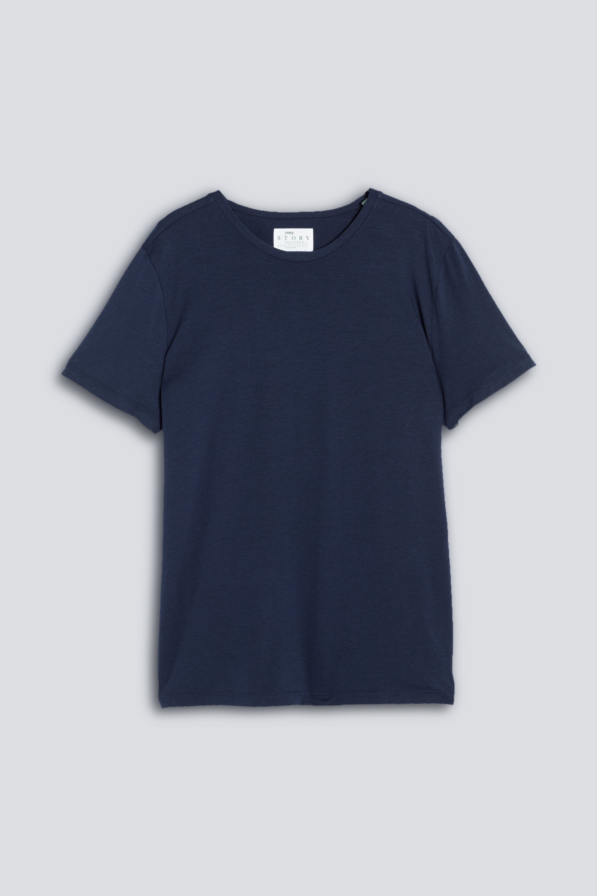 Crew neck shirt Blue Nights Serie Cotone Stretch Front View | mey®
