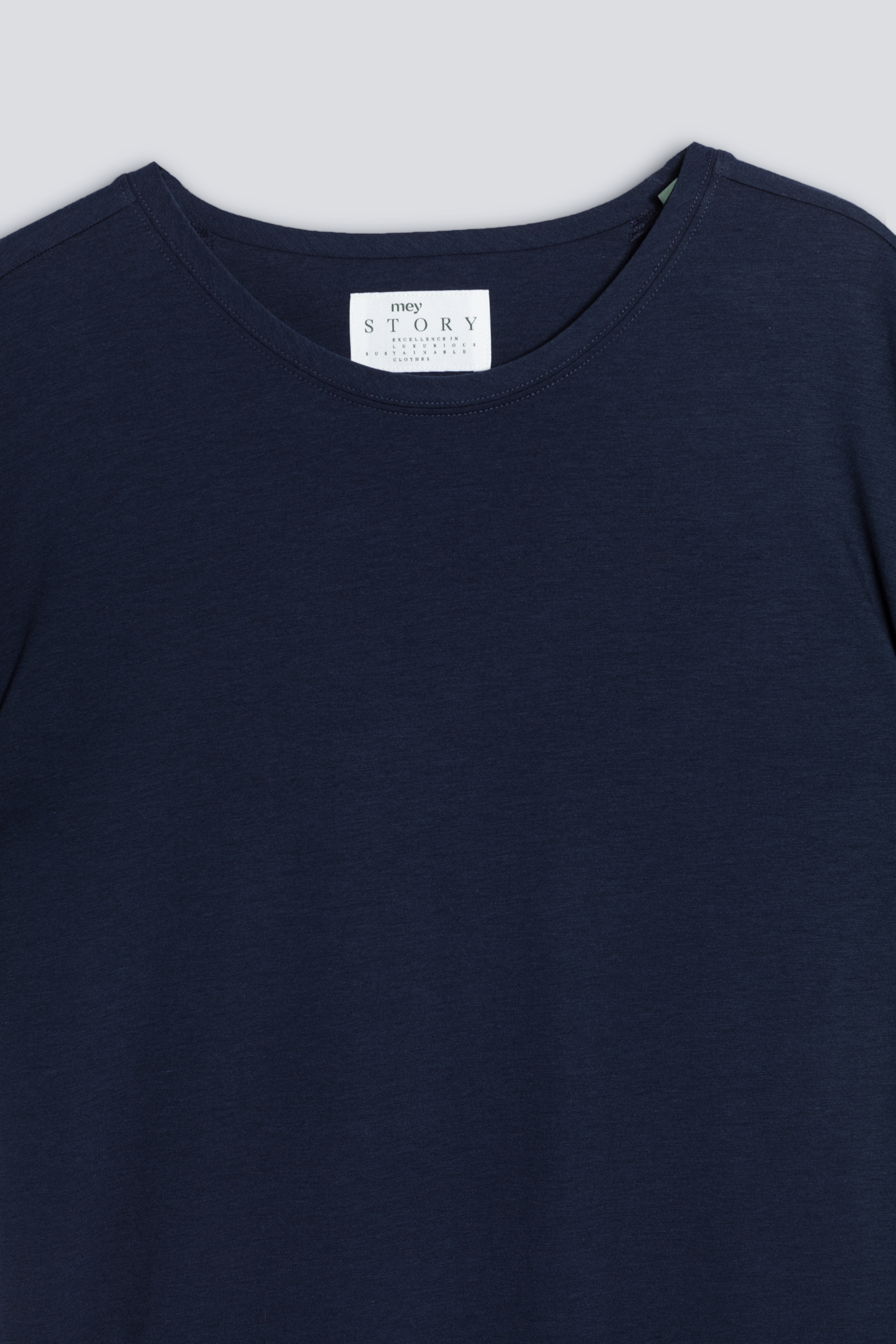 Crew neck shirt Blue Nights Serie Cotone Stretch Detail View 01 | mey®