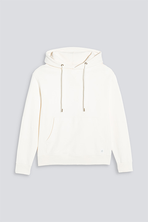 Sweatshirt met hoodie Whisper White Serie Soft Felpa Vooraanzicht | mey®