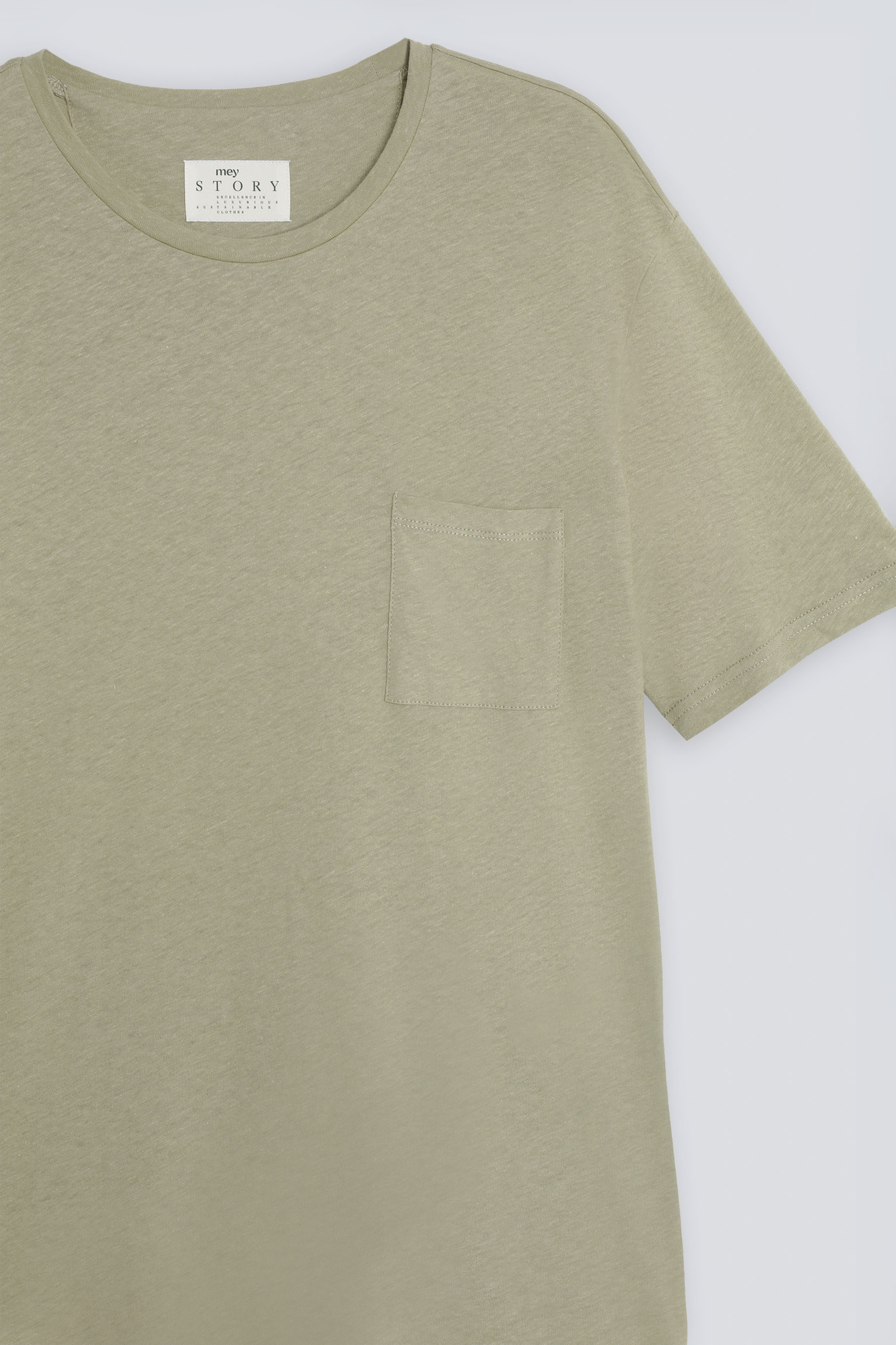 Crew-neck shirt Serie Lino Detail View 01 | mey®