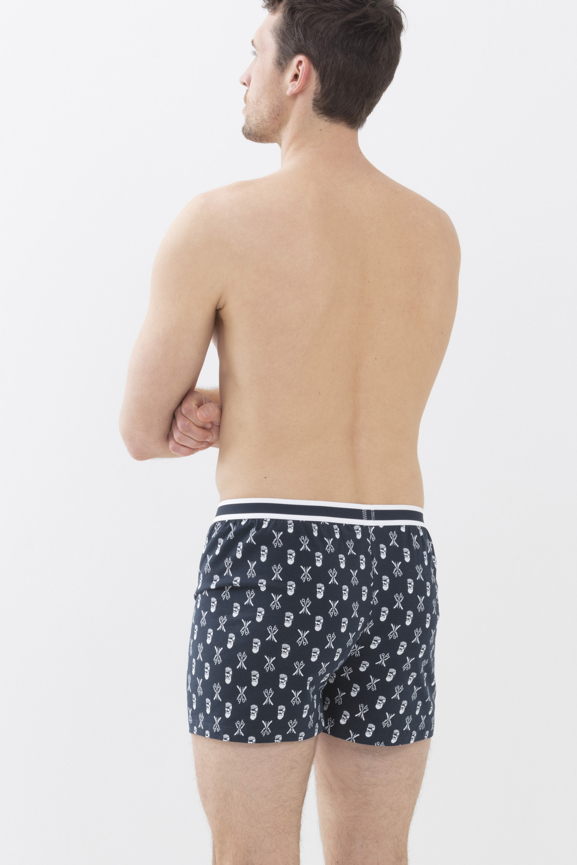 Boxer shorts Yacht Blue Serie Barber Rear View | mey®