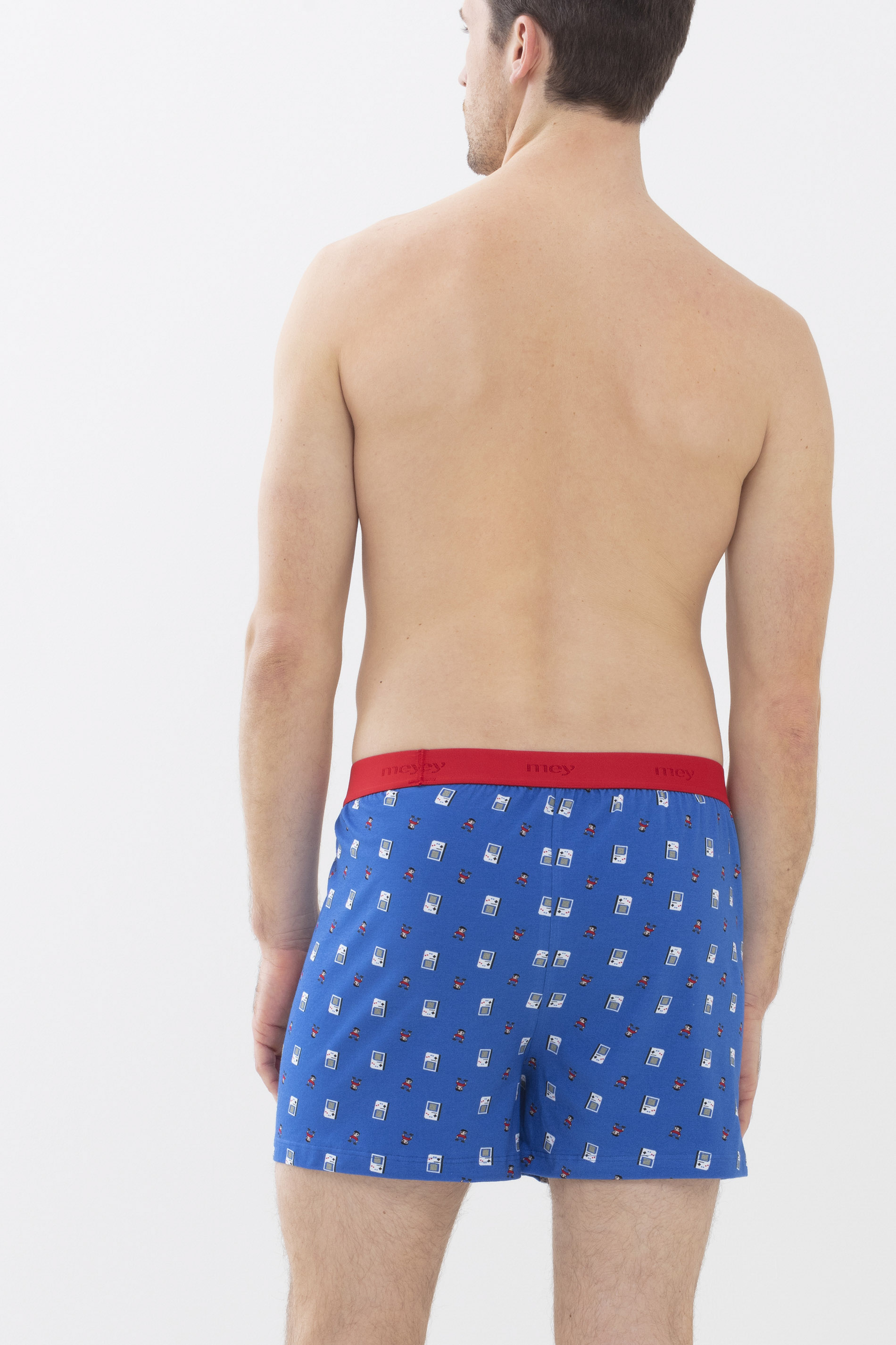 Boxer shorts Porcelain Blue Serie RE:THINK 8 BIT Rear View | mey®