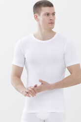Crew Neck Weiss Business Class Frontansicht | mey®