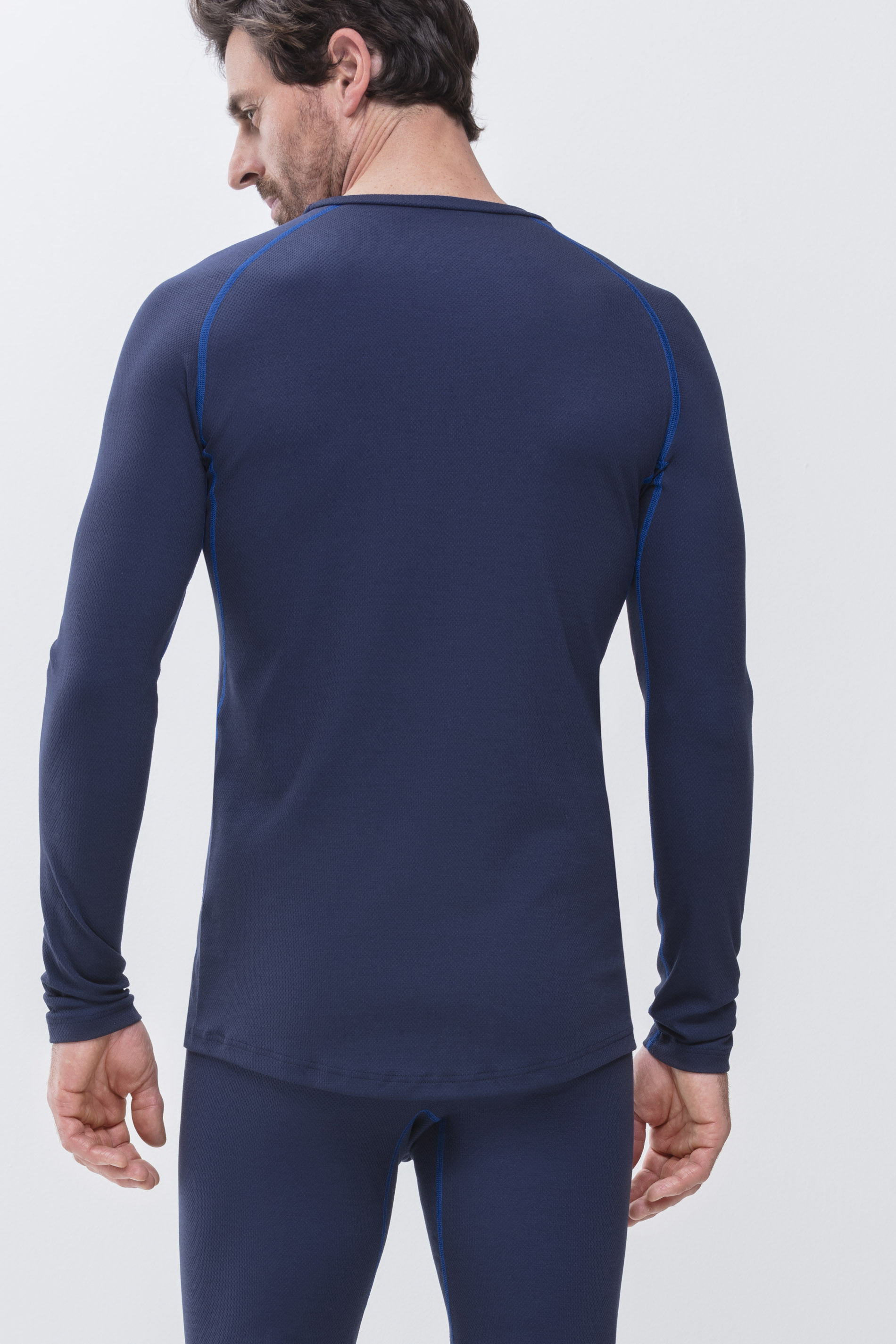Long-Sleeved Shirt Yacht Blue High Performance Rear View | mey®