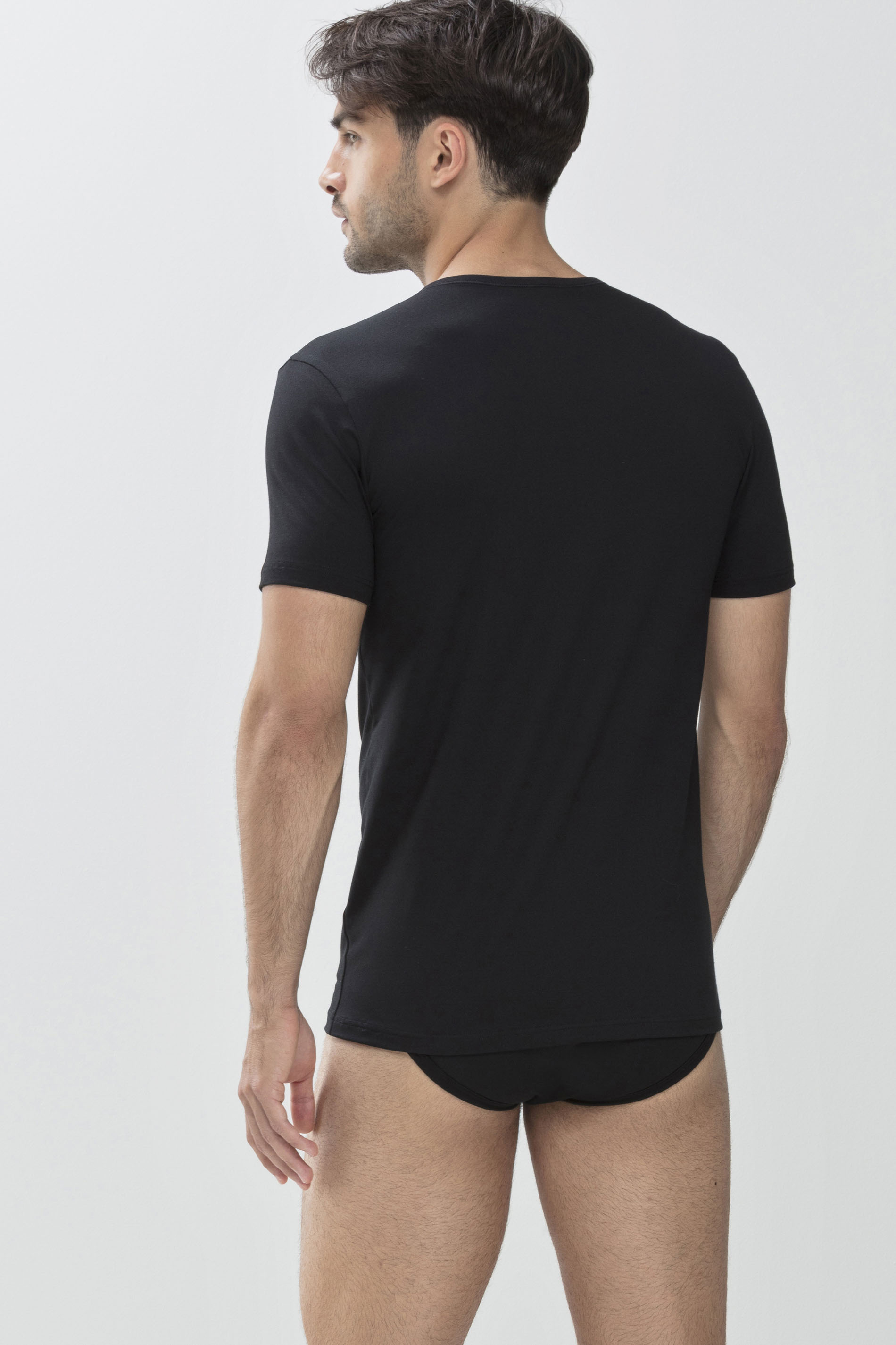 Shirt Black Serie Dry Cotton Rear View | mey®