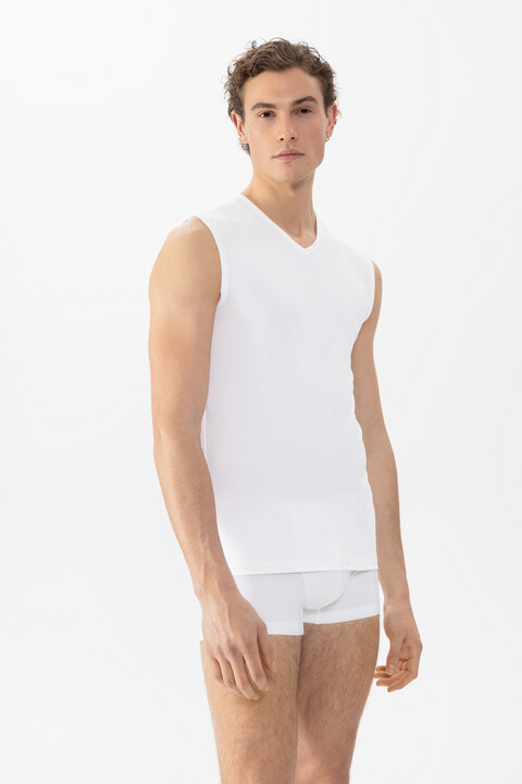 Tank Top Weiss Serie Dry Cotton Frontansicht | mey®