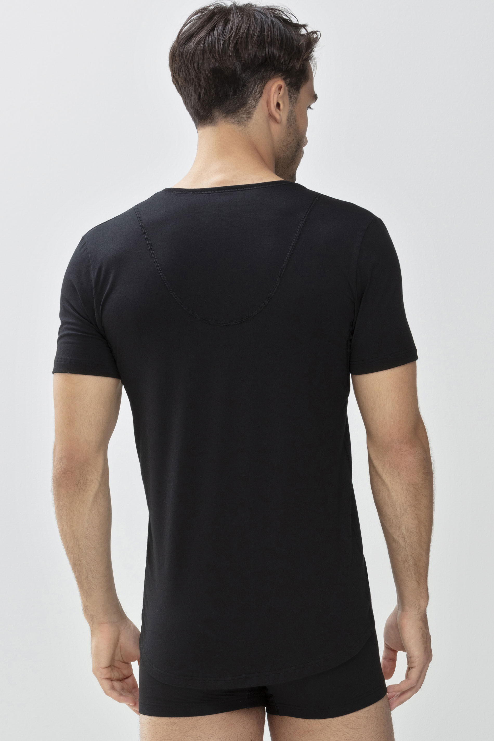 The undershirt - v neck Black Serie Dry Cotton Functional  Rear View | mey®