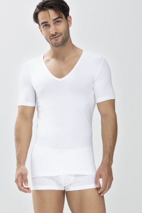 De onderhemd - v-hals | slim fit Wit Serie Dry Cotton Functional  Vooraanzicht | mey®