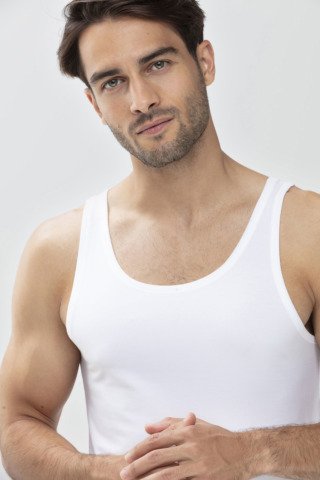 Tank Top White Serie Dry Cotton Front View | mey®