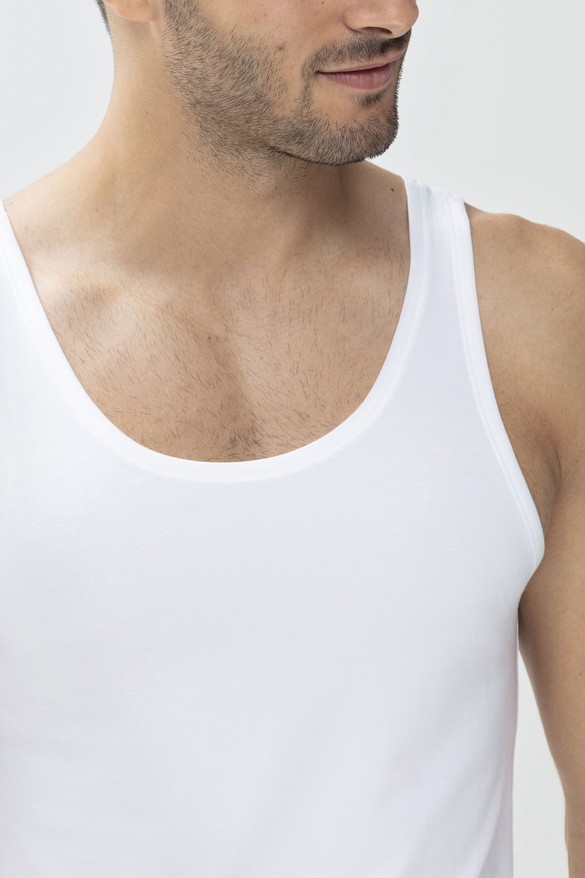 Tank Top Wit Serie Dry Cotton Detailweergave 01 | mey®