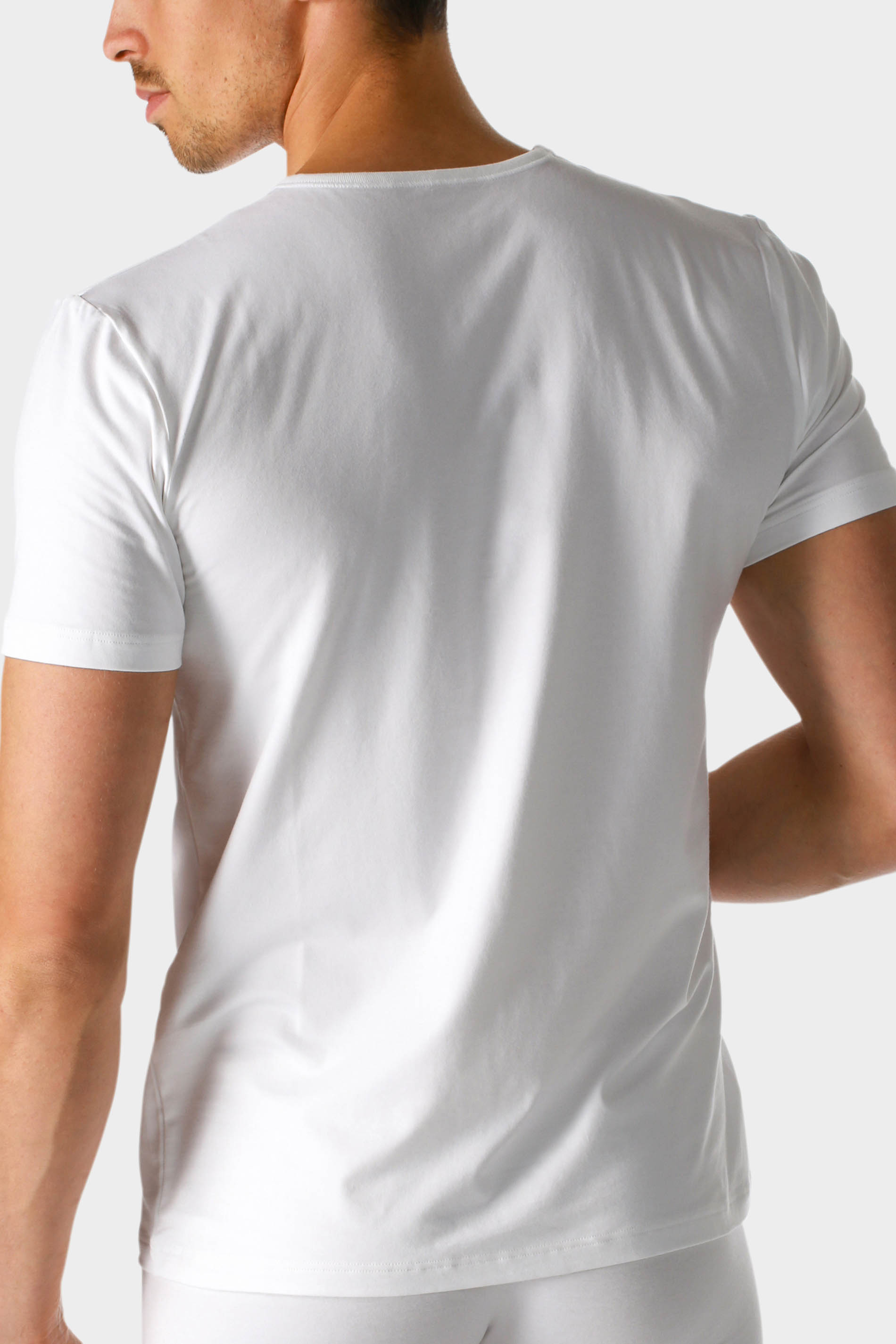 Short-sleeved T-shirt White Serie Dry Cotton Rear View | mey®