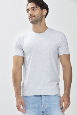 T-shirt Light Grey Melange Dry Cotton Colour Front View | mey®