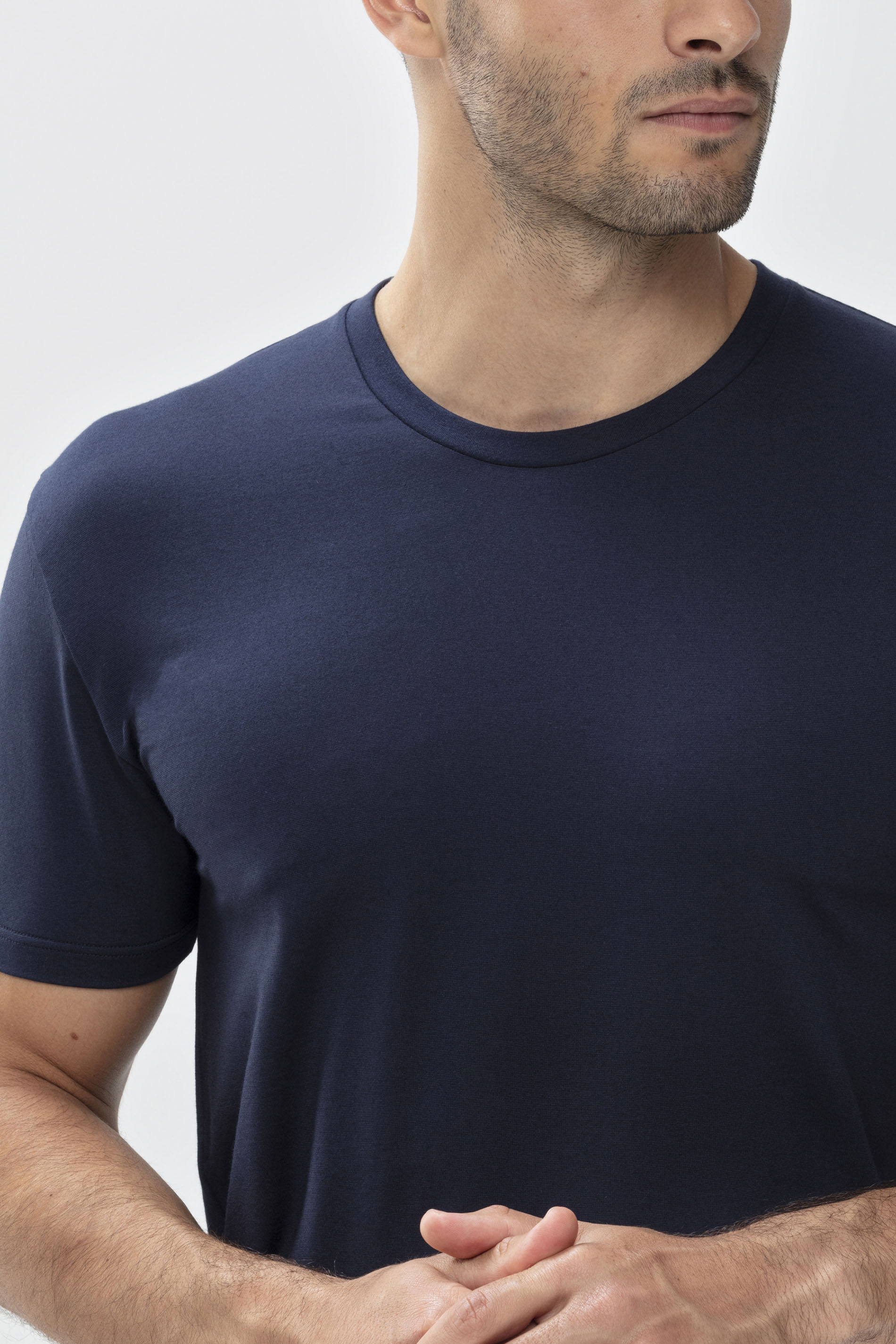 T-shirt Yacht Blue Dry Cotton Colour Detail View 01 | mey®