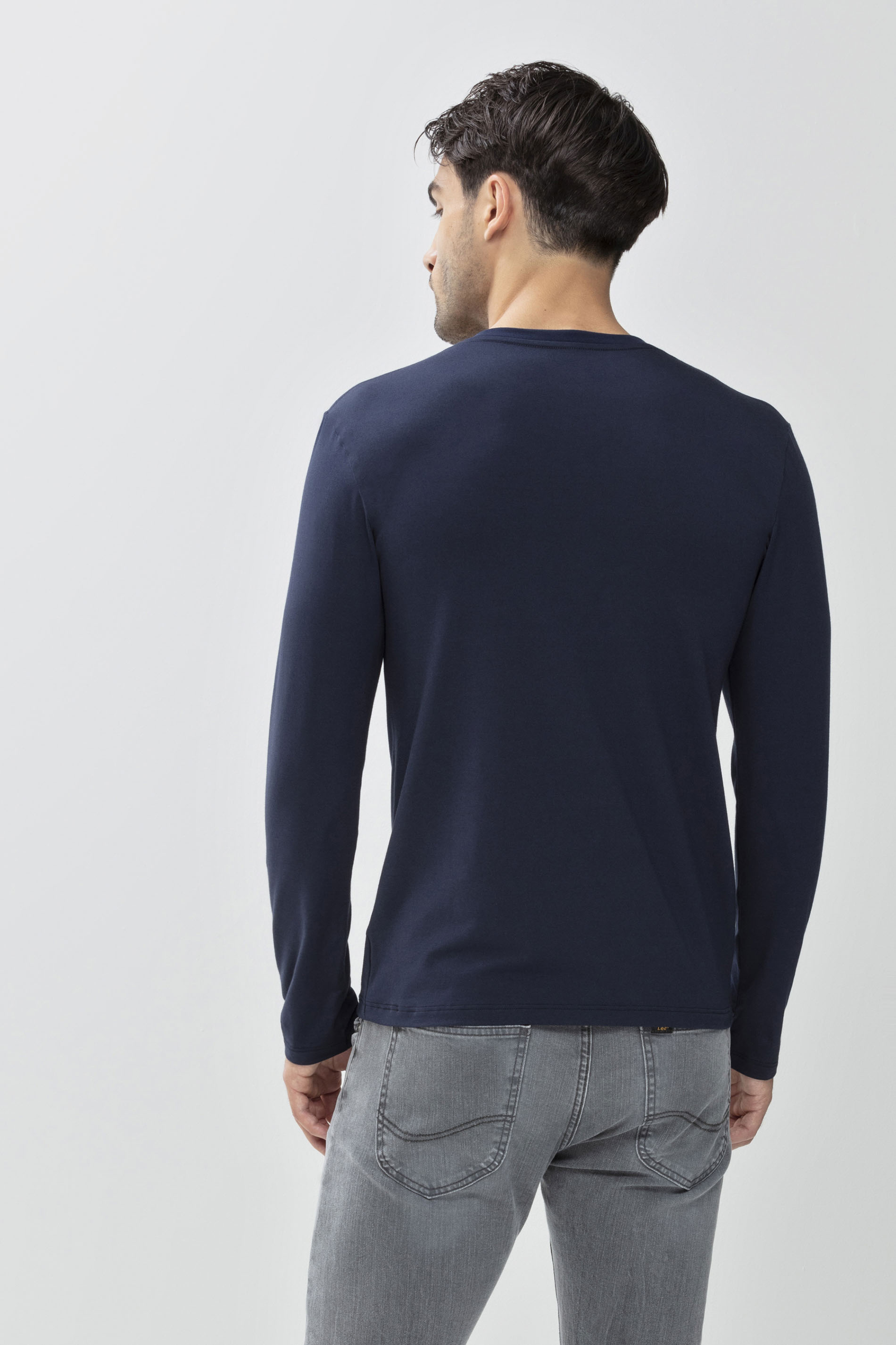 Shirt 1/1 sleeve Yacht Blue Dry Cotton Colour Rear View | mey®