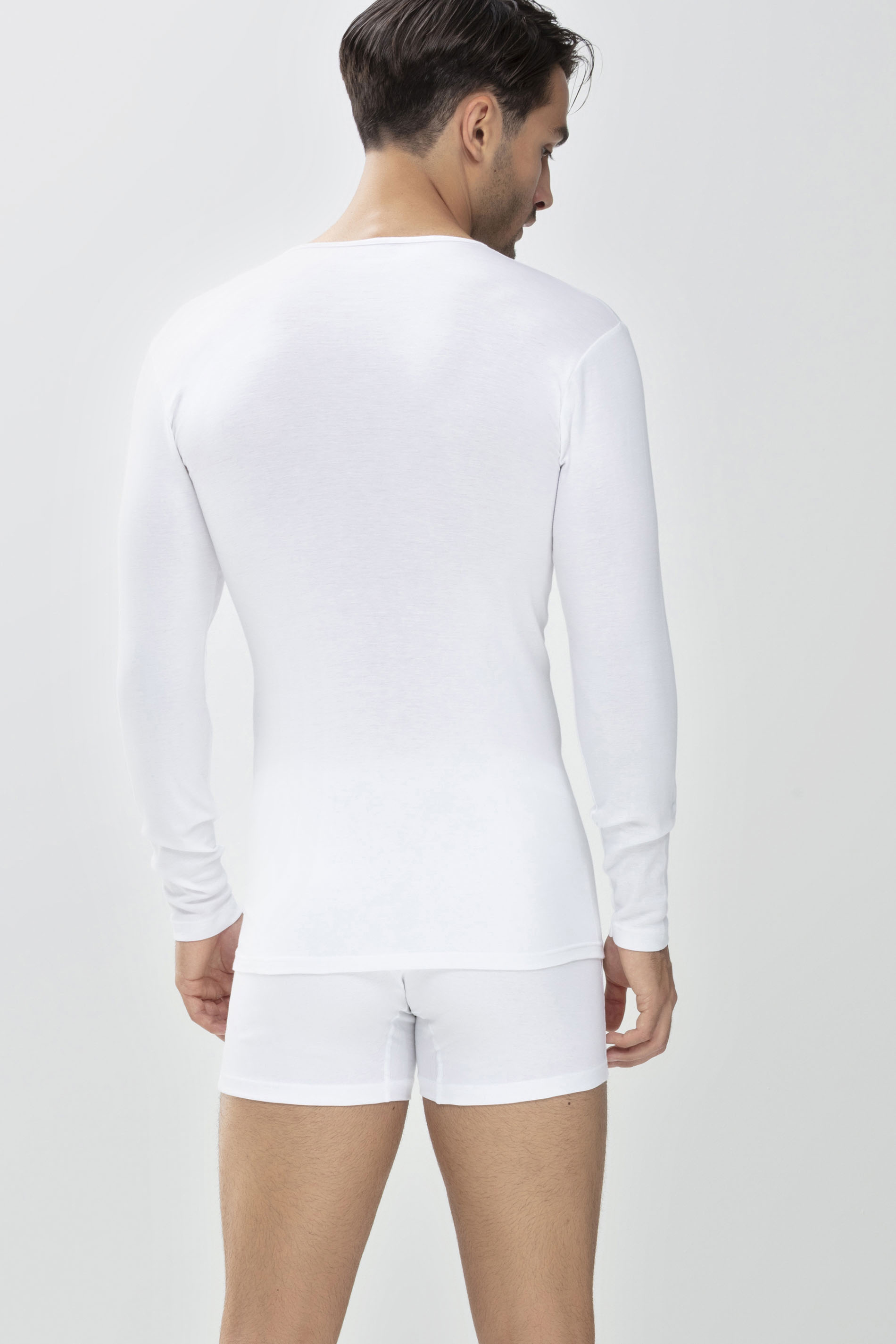 Shirt langarm Weiss Serie Casual Cotton Rückansicht | mey®